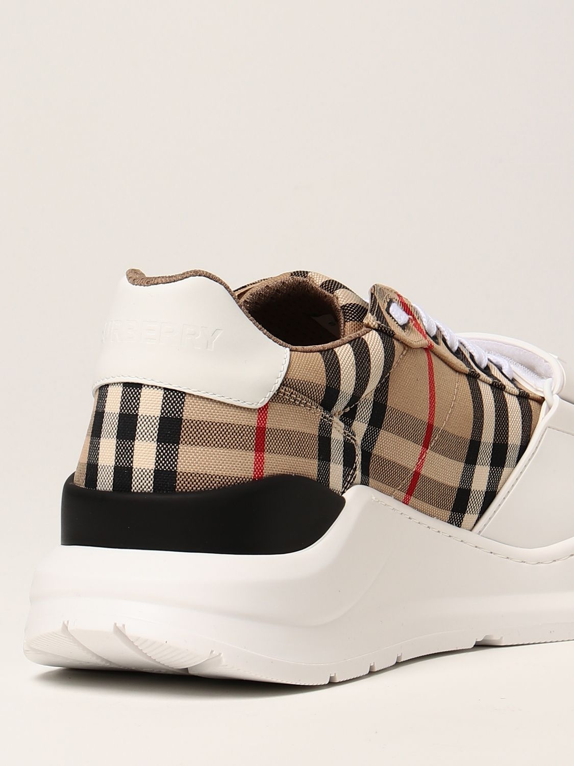 Burberry cotton sneakers with check pattern - 3