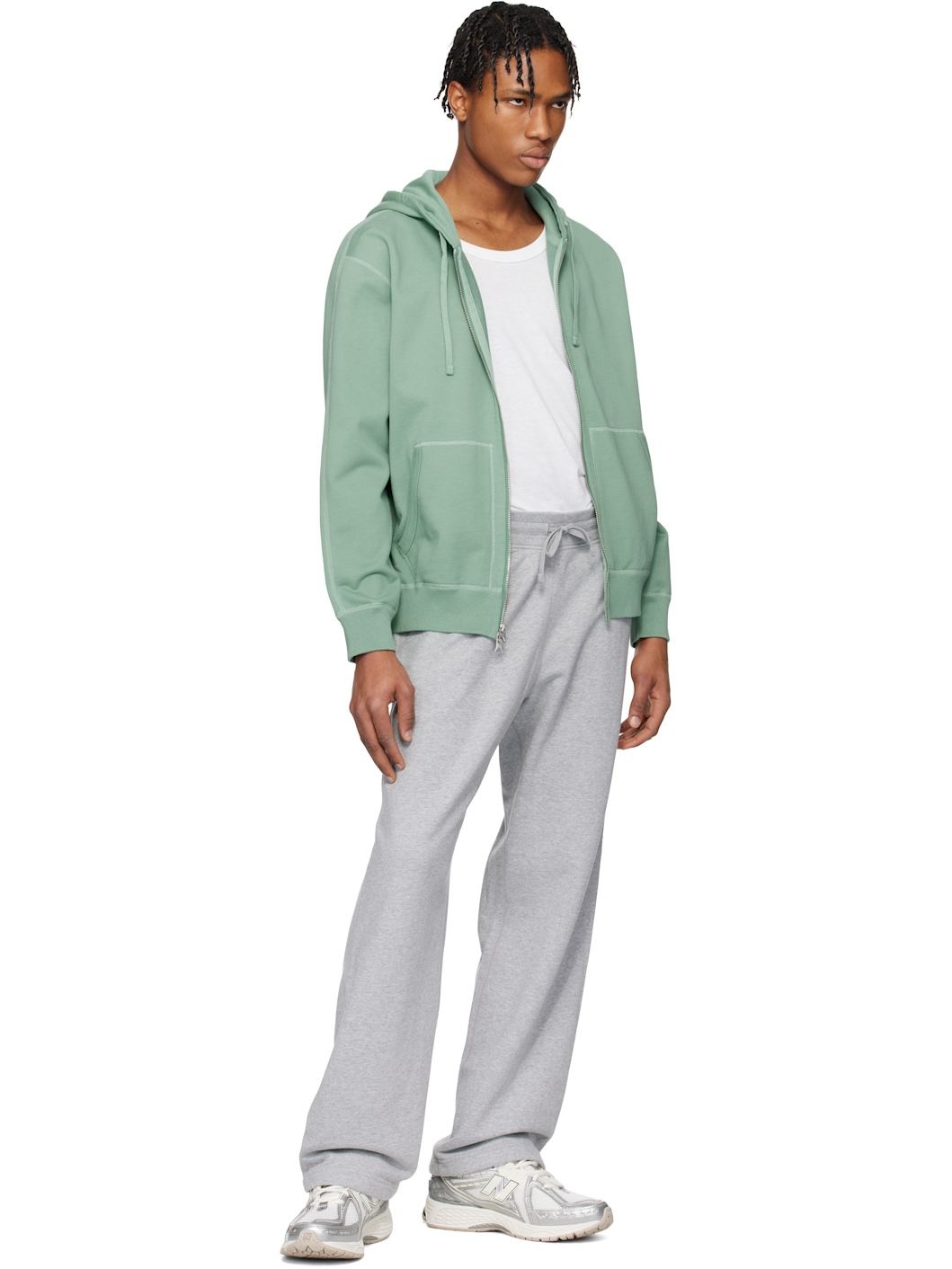 Gray Midweight Terry Relaxed Sweatpants - 4