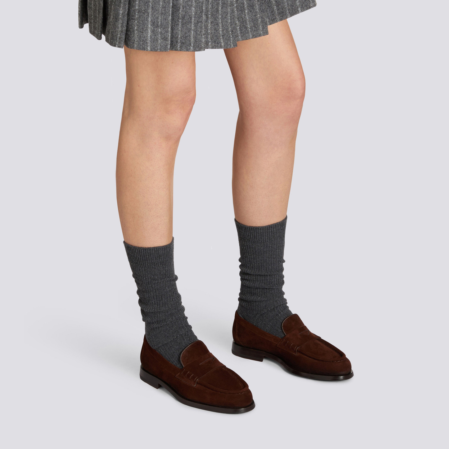 Women’s dark brown suede penny loafer - 2