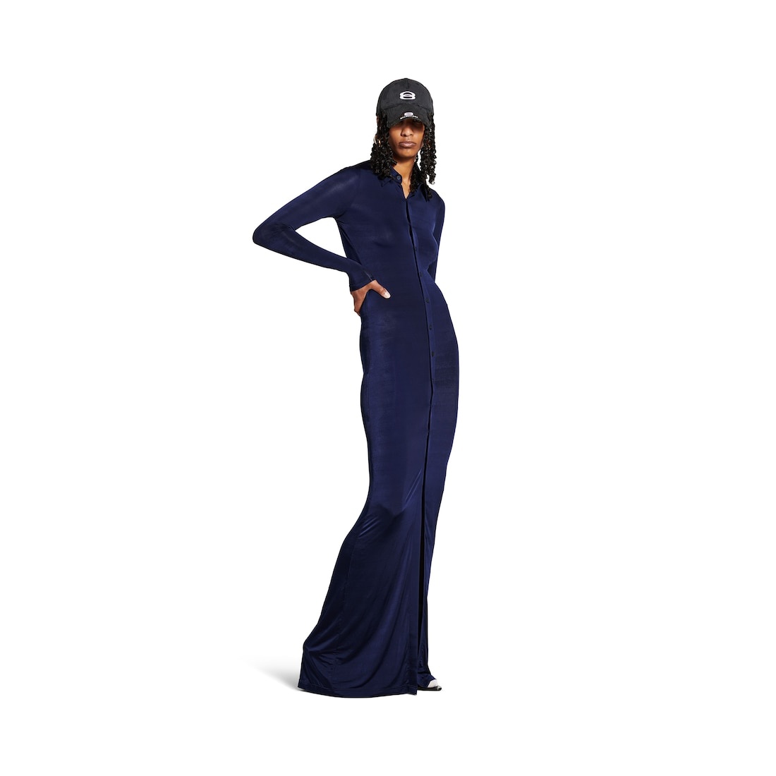 Women's Stretch Maxi Dress in Dark Navy - 2