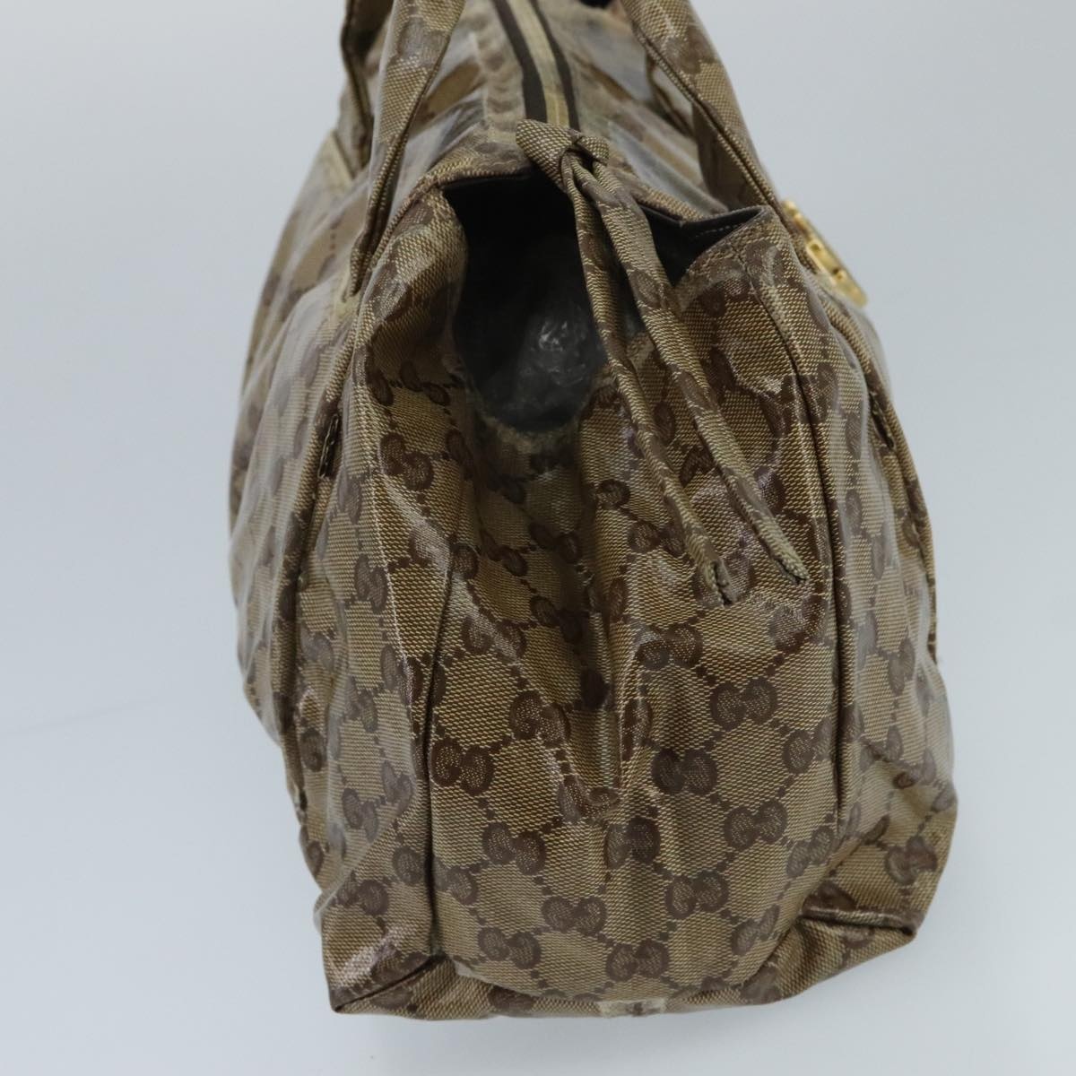 GUCCI GG Crystal Hand Bag Beige Gold - 4