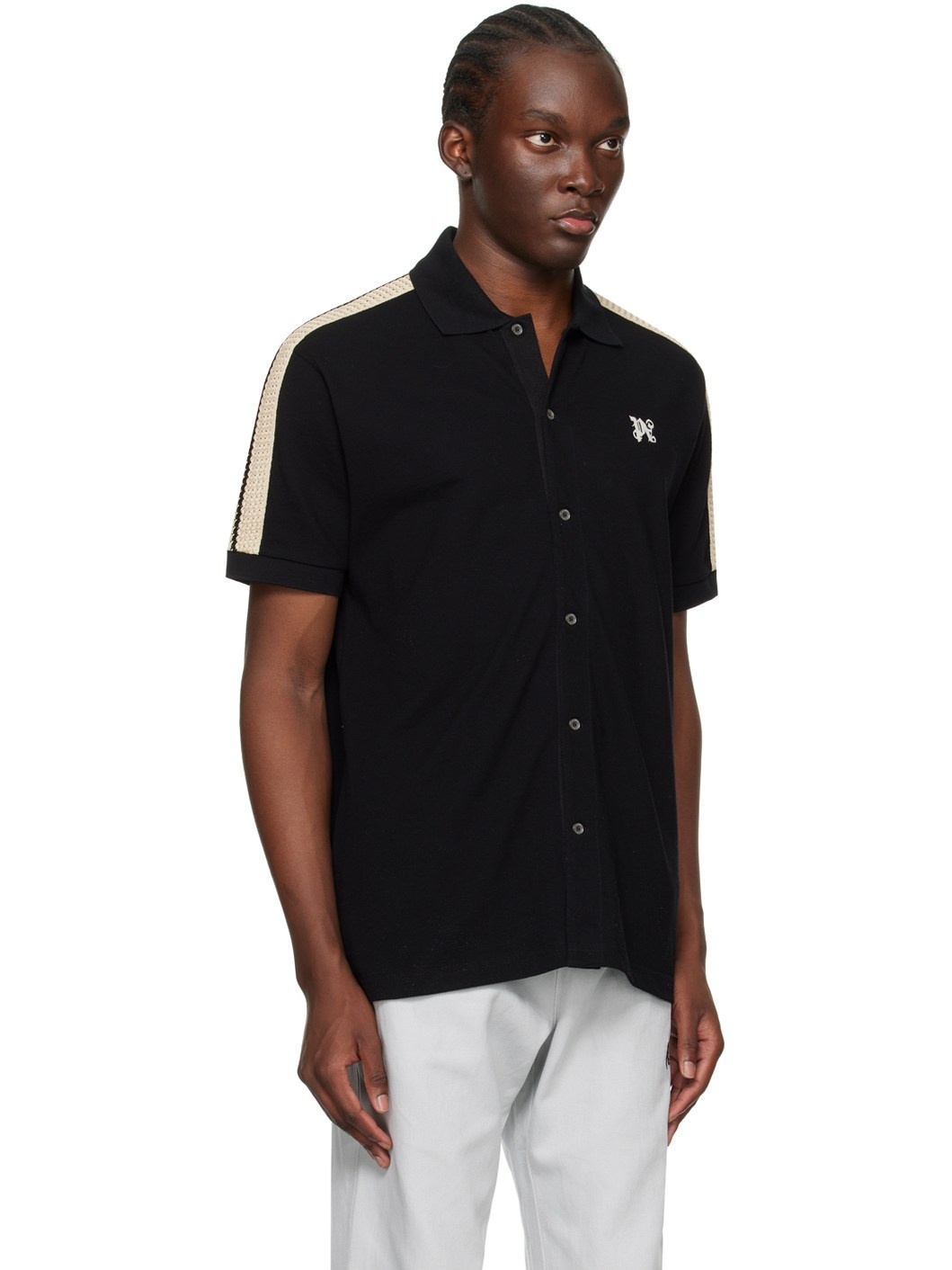 Black Monogram Track Polo - 2