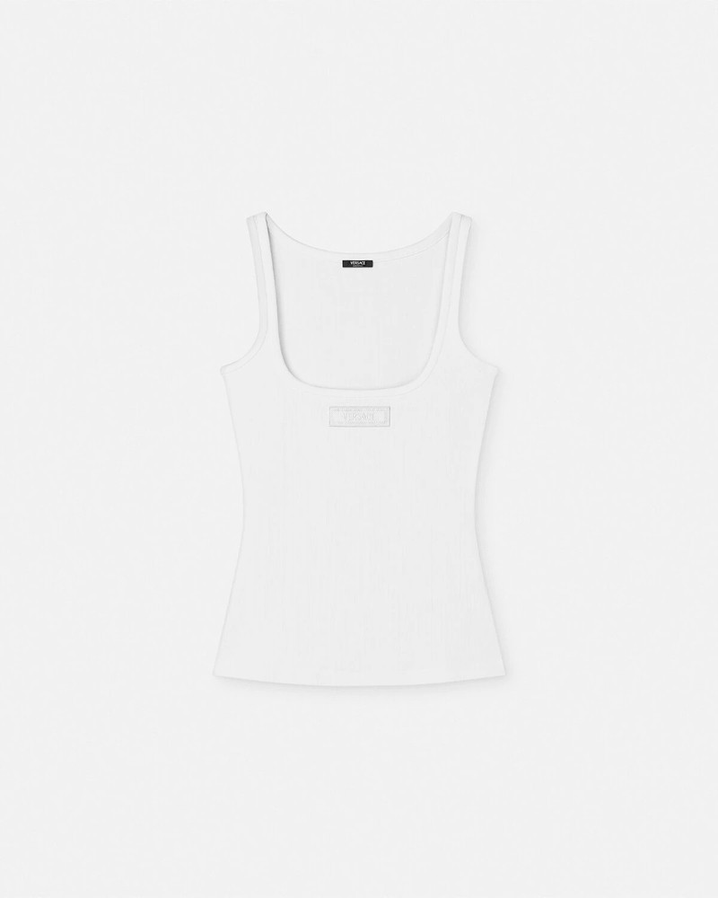 90s Vintage Logo Ribbed Tank Top - 1
