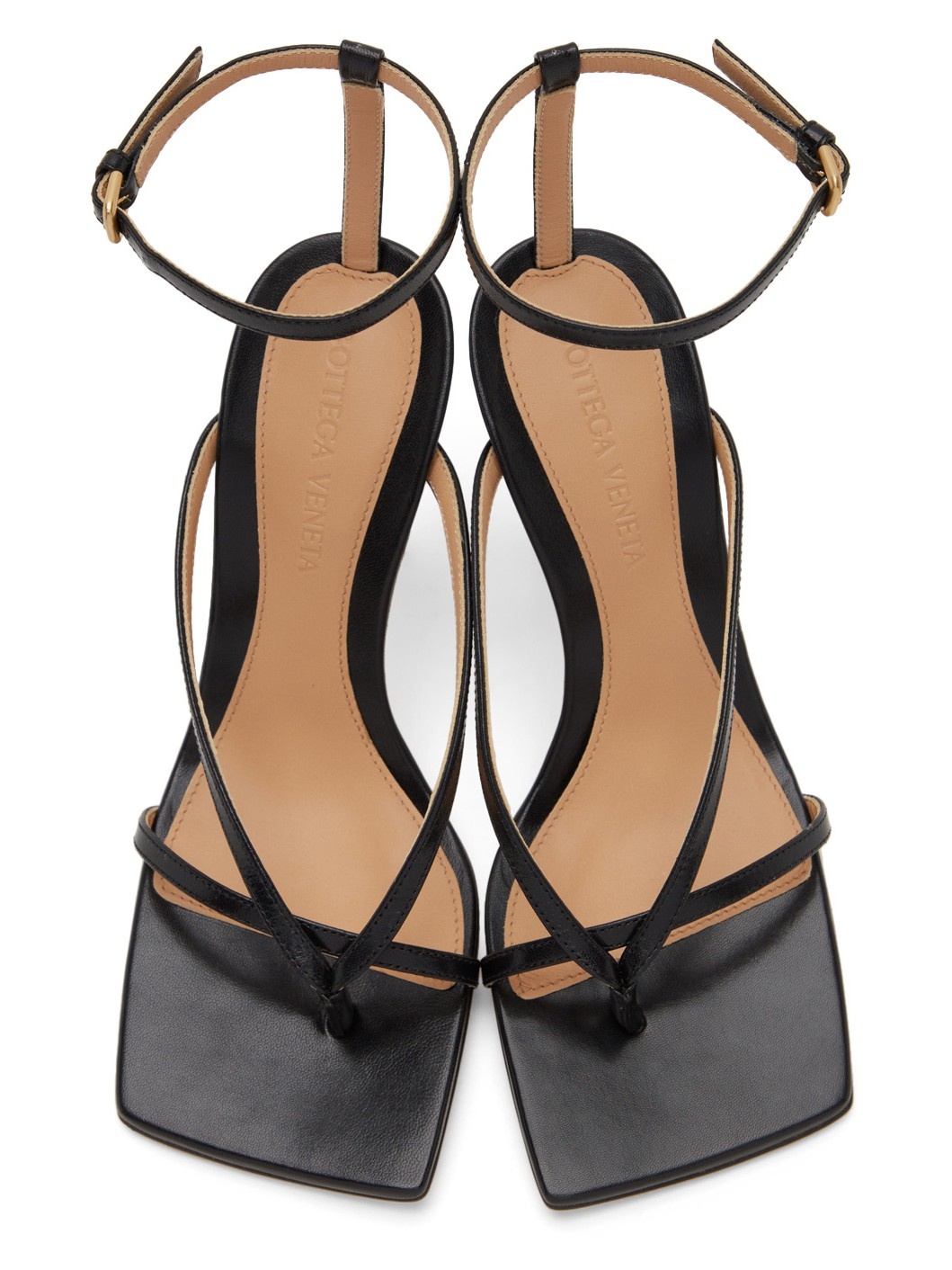 Black Stretch Heeled Sandals - 5