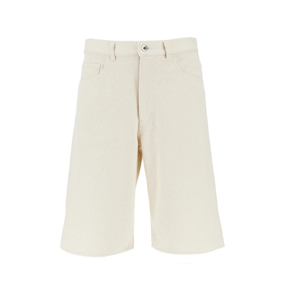 Auralee Silk Denim Shorts White Men - 1