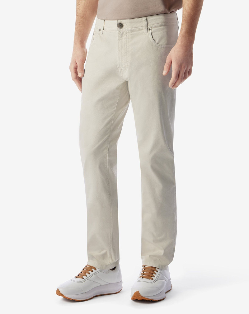 CORNELIANI Beige 5-pocket stretch cotton trousers outlook