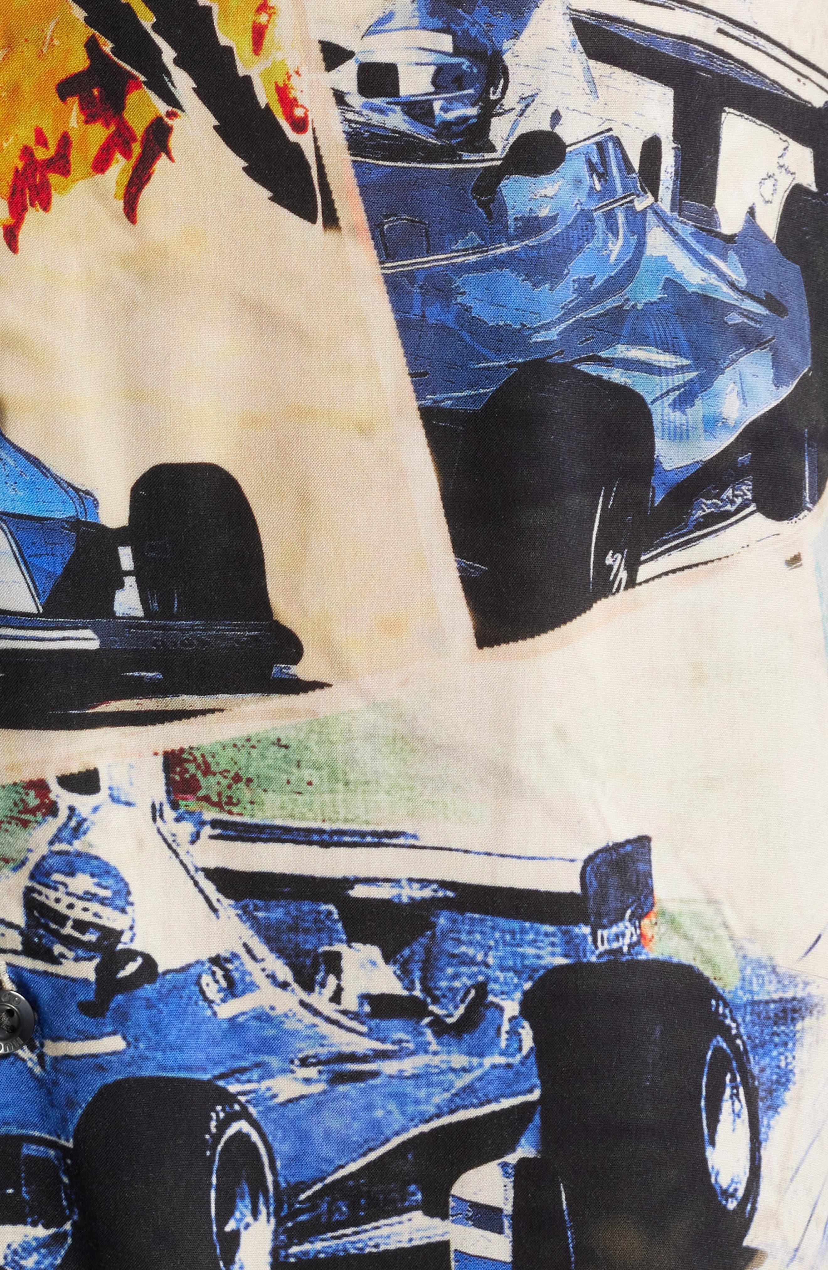 HUGO Espino Race Car Print Camp Shirt in Open Blue at Nordstrom - 5