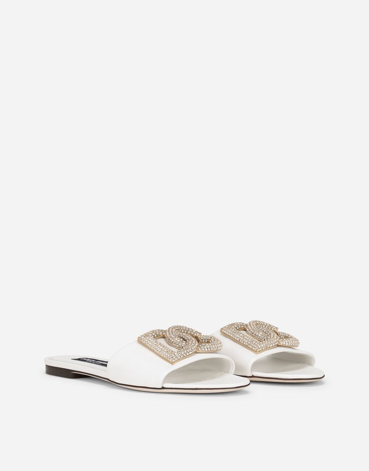 Calfskin sliders with DG logo - 2