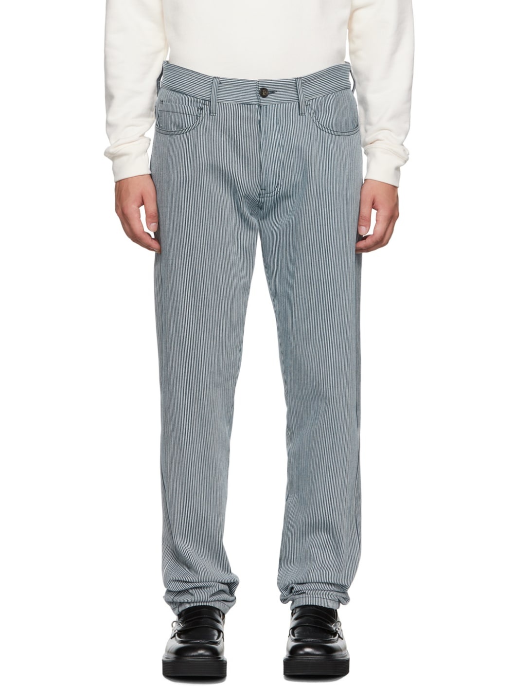 Navy & White Austin Trousers - 1
