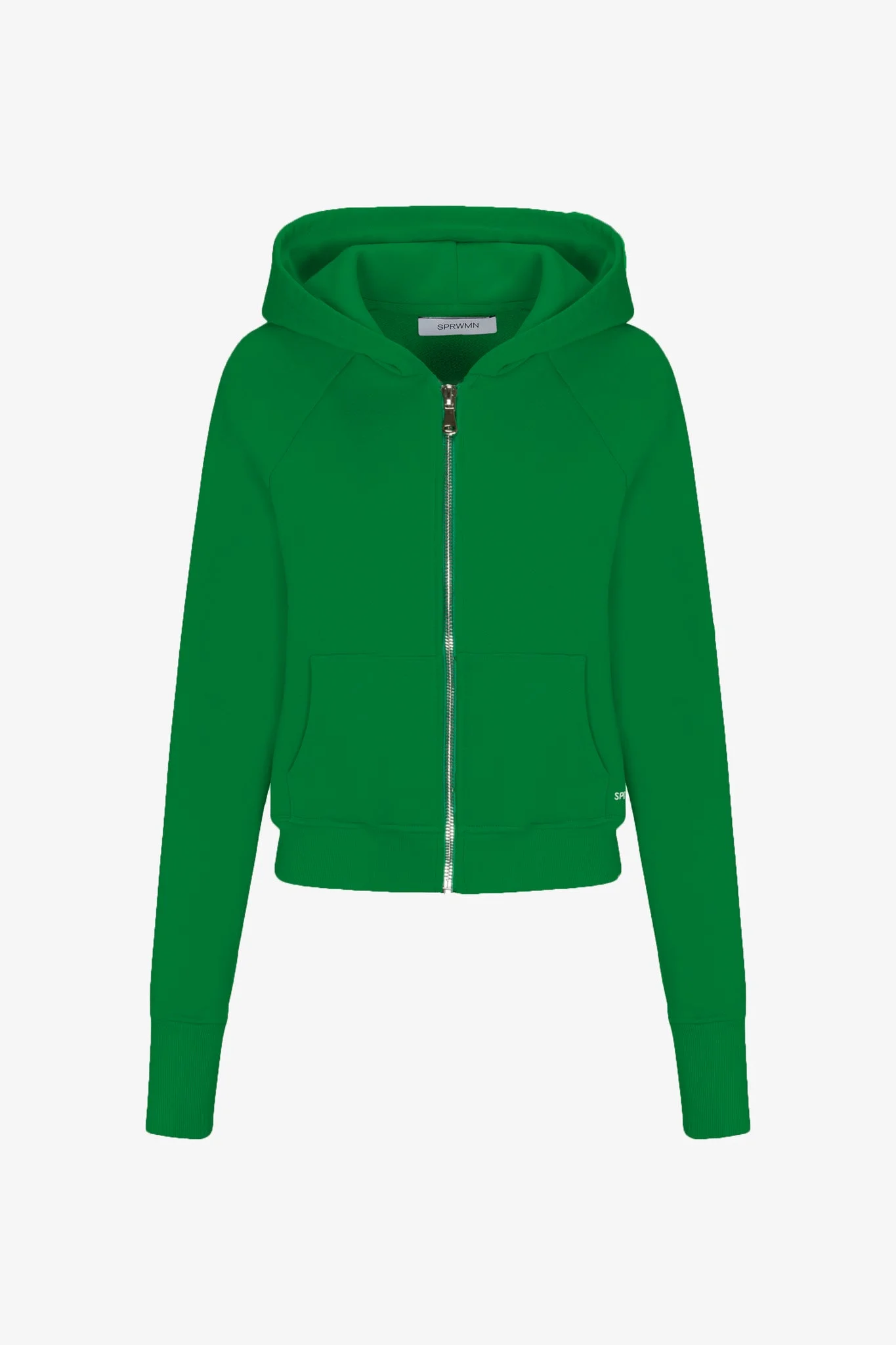 COTTON SHRUNKEN ZIP UP HOODIE - 1