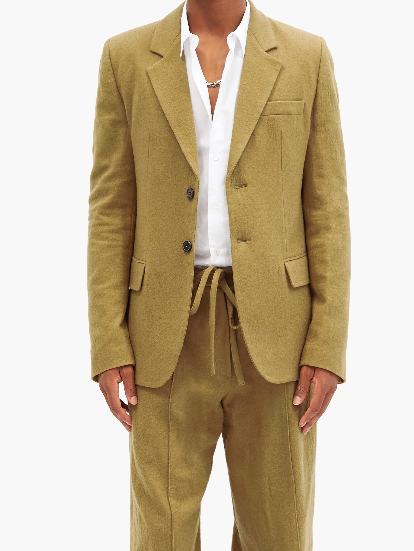 Single-breasted brushed twill blazer - 6