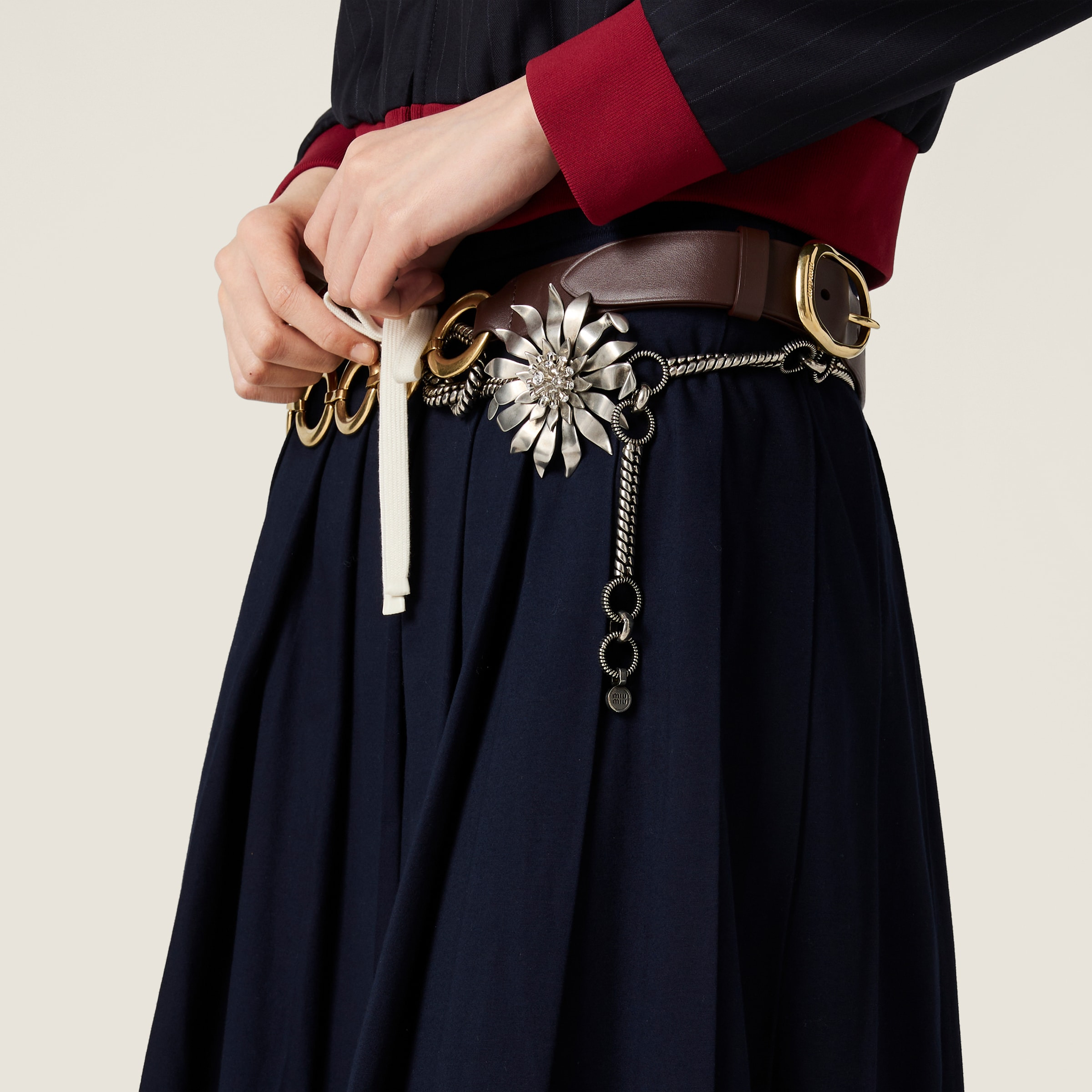 Pleated garment-dyed jersey skirt - 4
