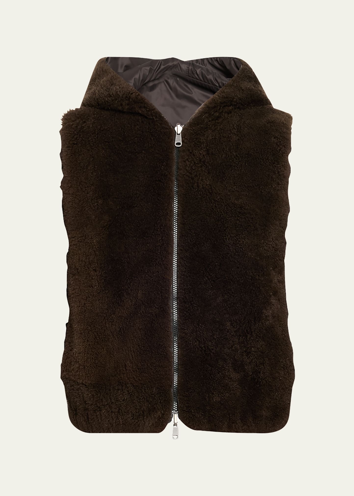 Reversible Hooded Goat Vest - 1