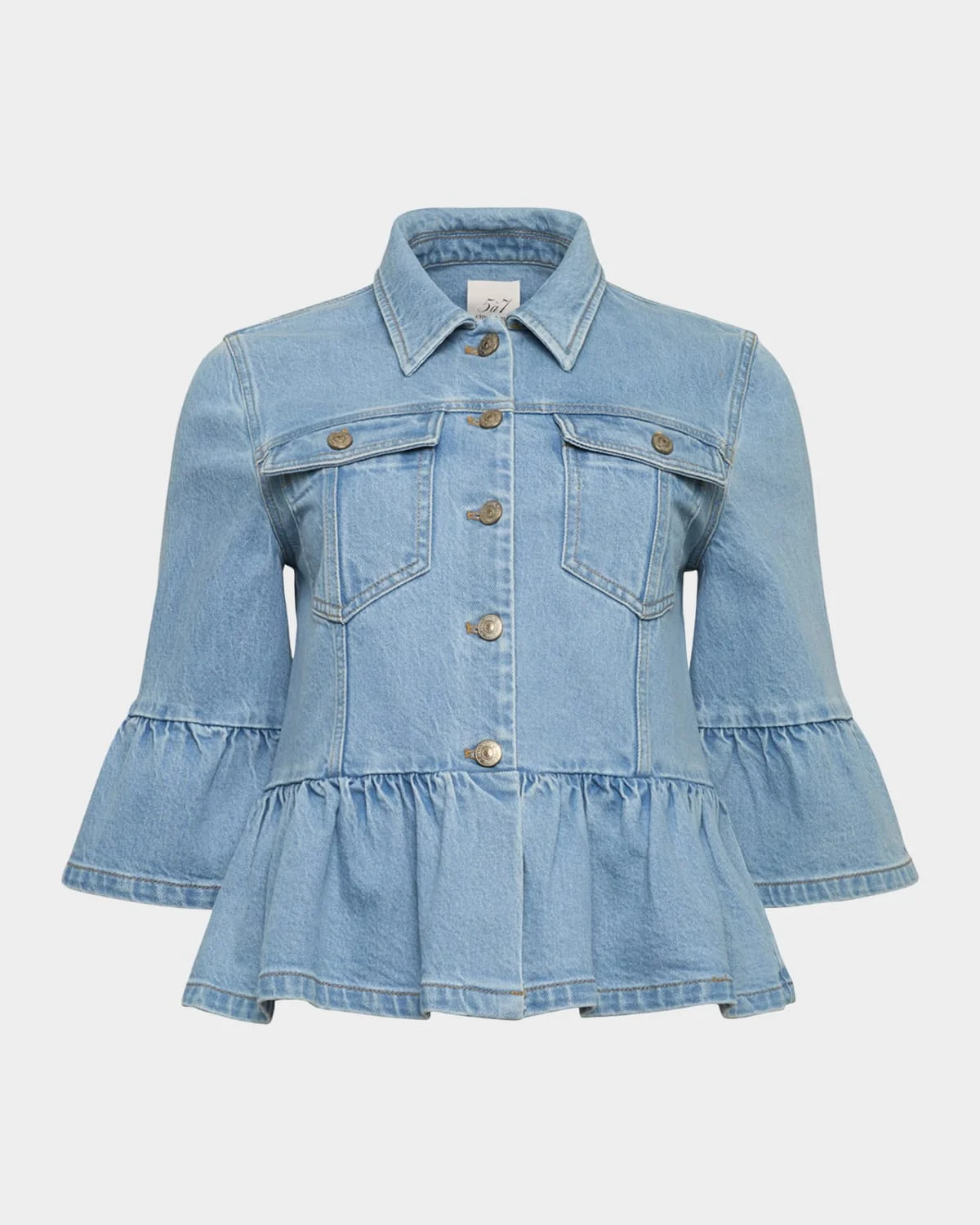 Mandie Ruffle Denim Jacket - 1