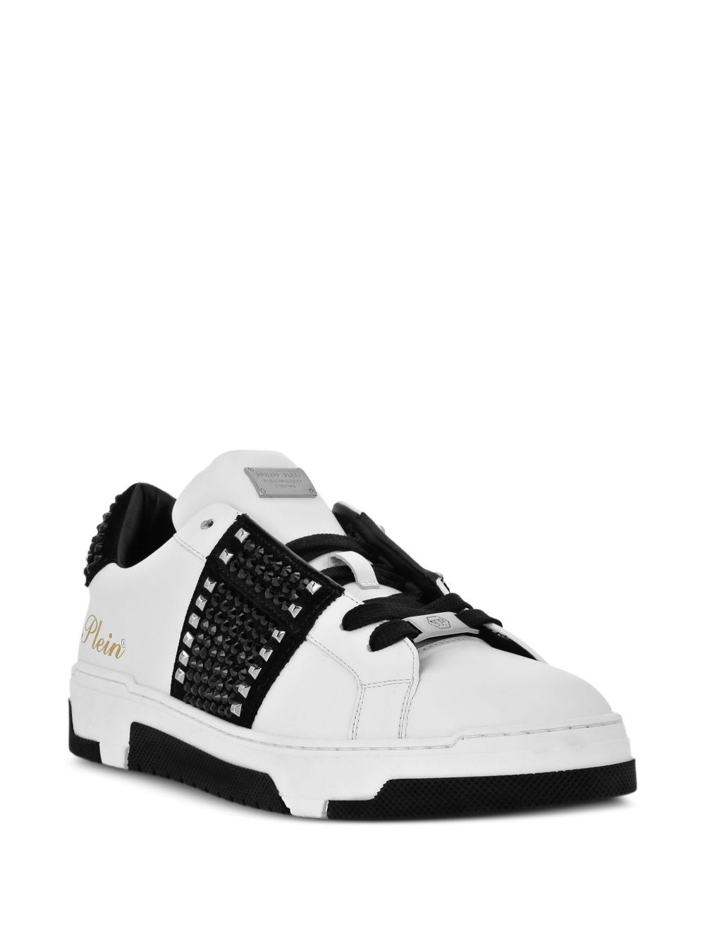 stud-embellished leather sneakers - 2