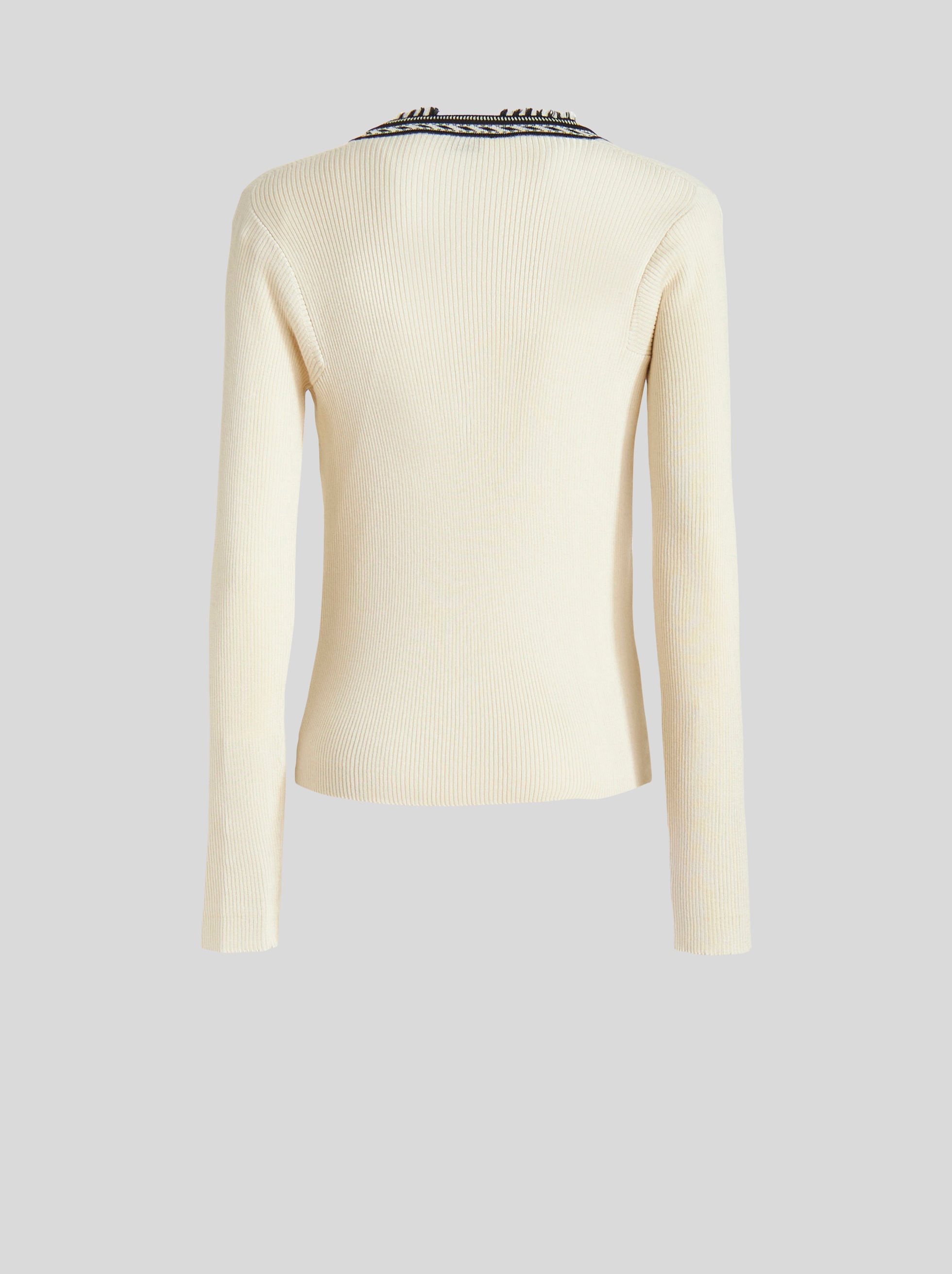 JUMPER WITH GEOMETRIC BORDER AND MICRO FRINGE - 6
