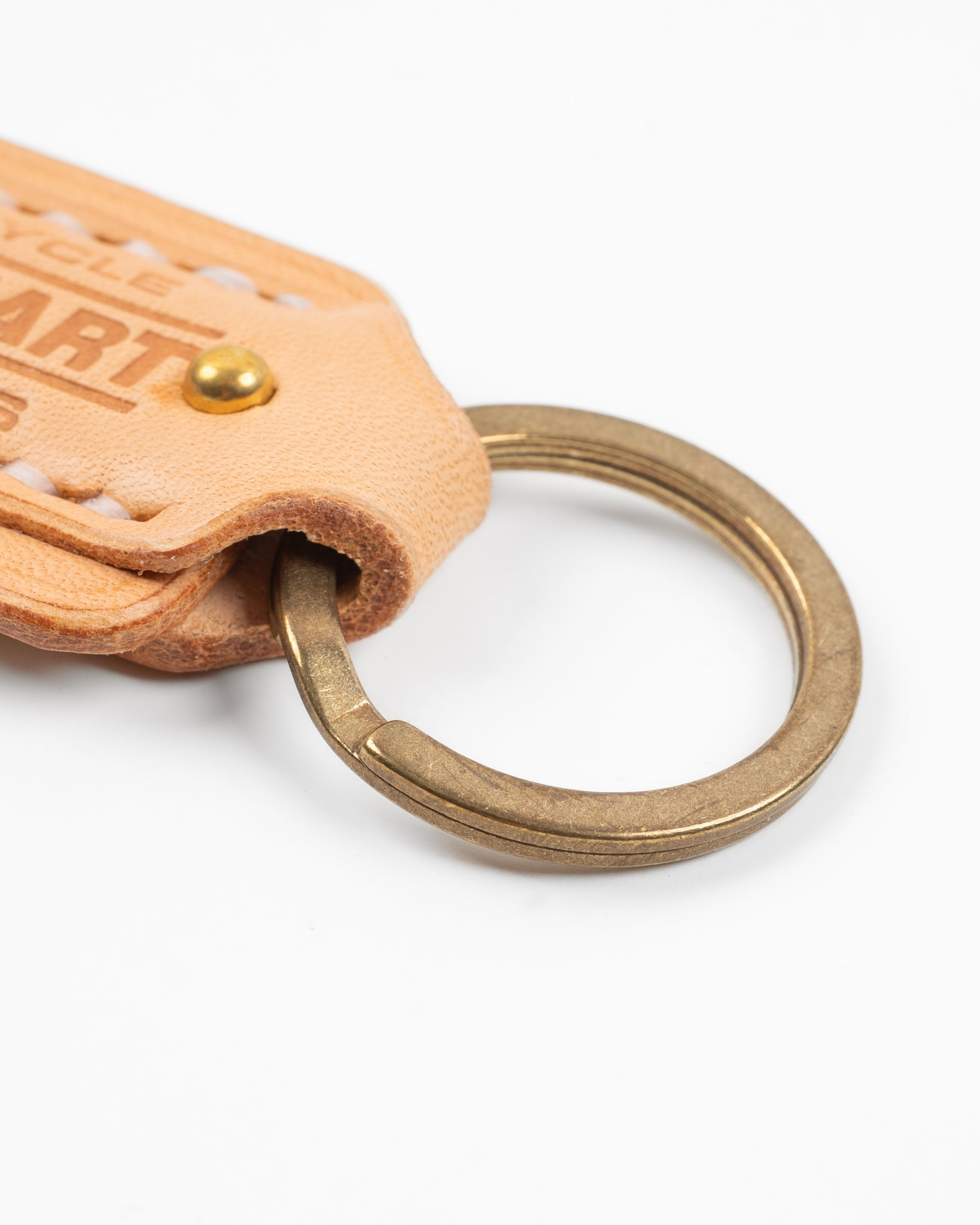IHG-067-NAT Buttero Leather Key Ring w/Embossed Iron Heart Logo - Natural - 5