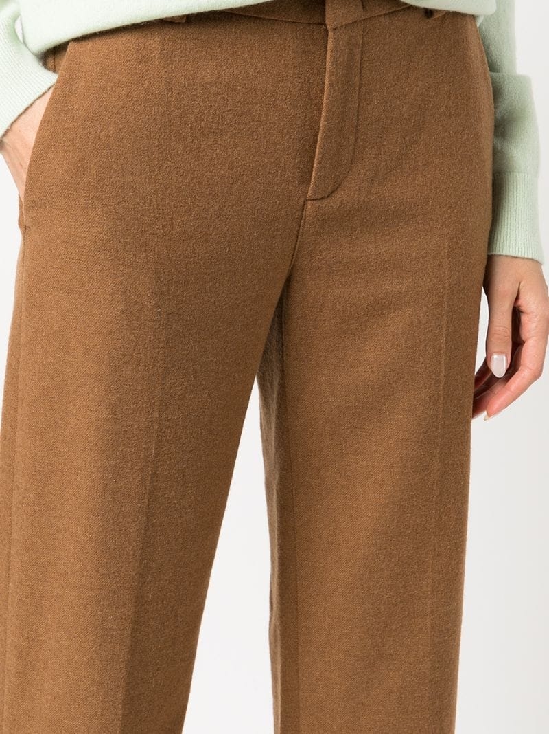 flannel straight-leg trousers - 5