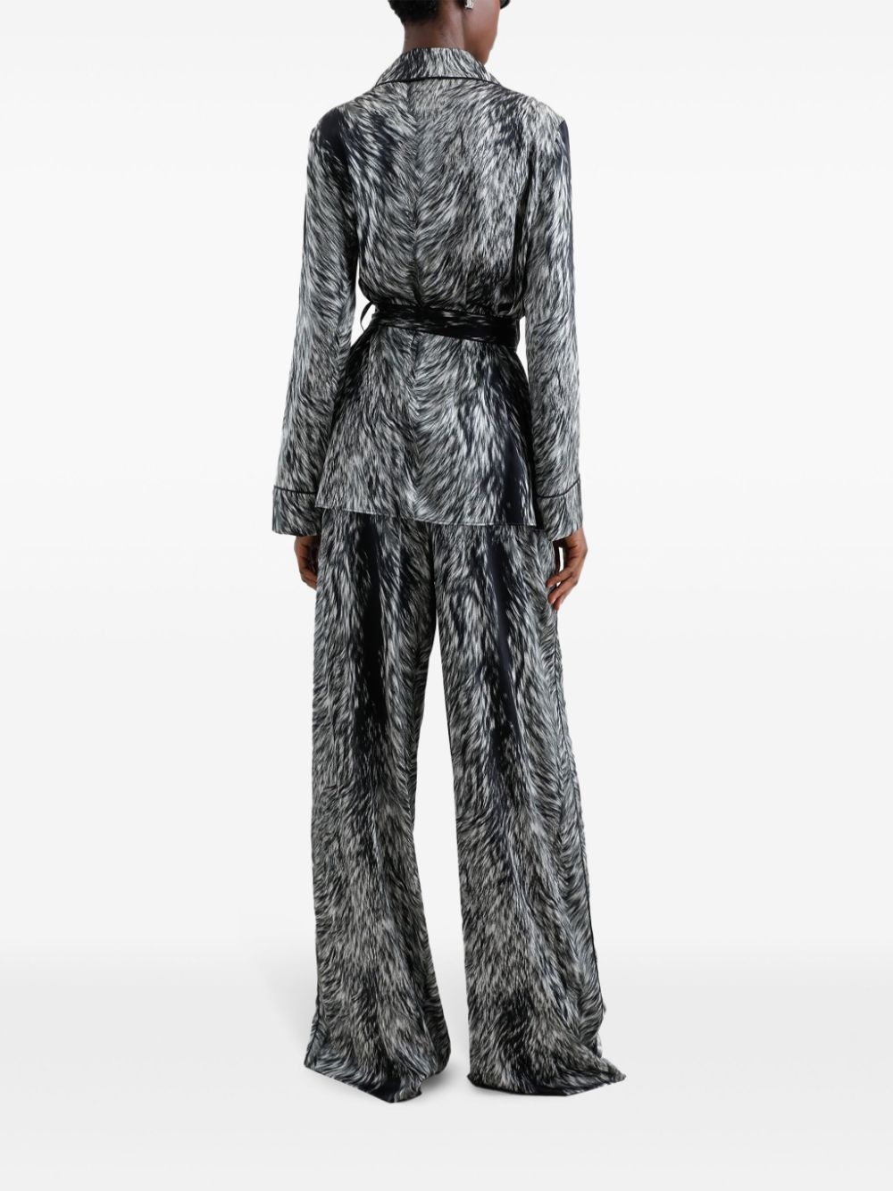 fur-print blouse - 3