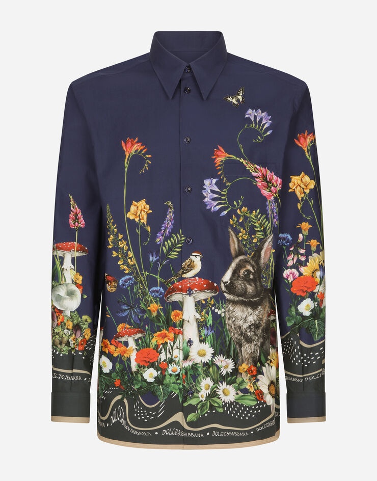 Rabbit-print cotton Hawaiian shirt - 1