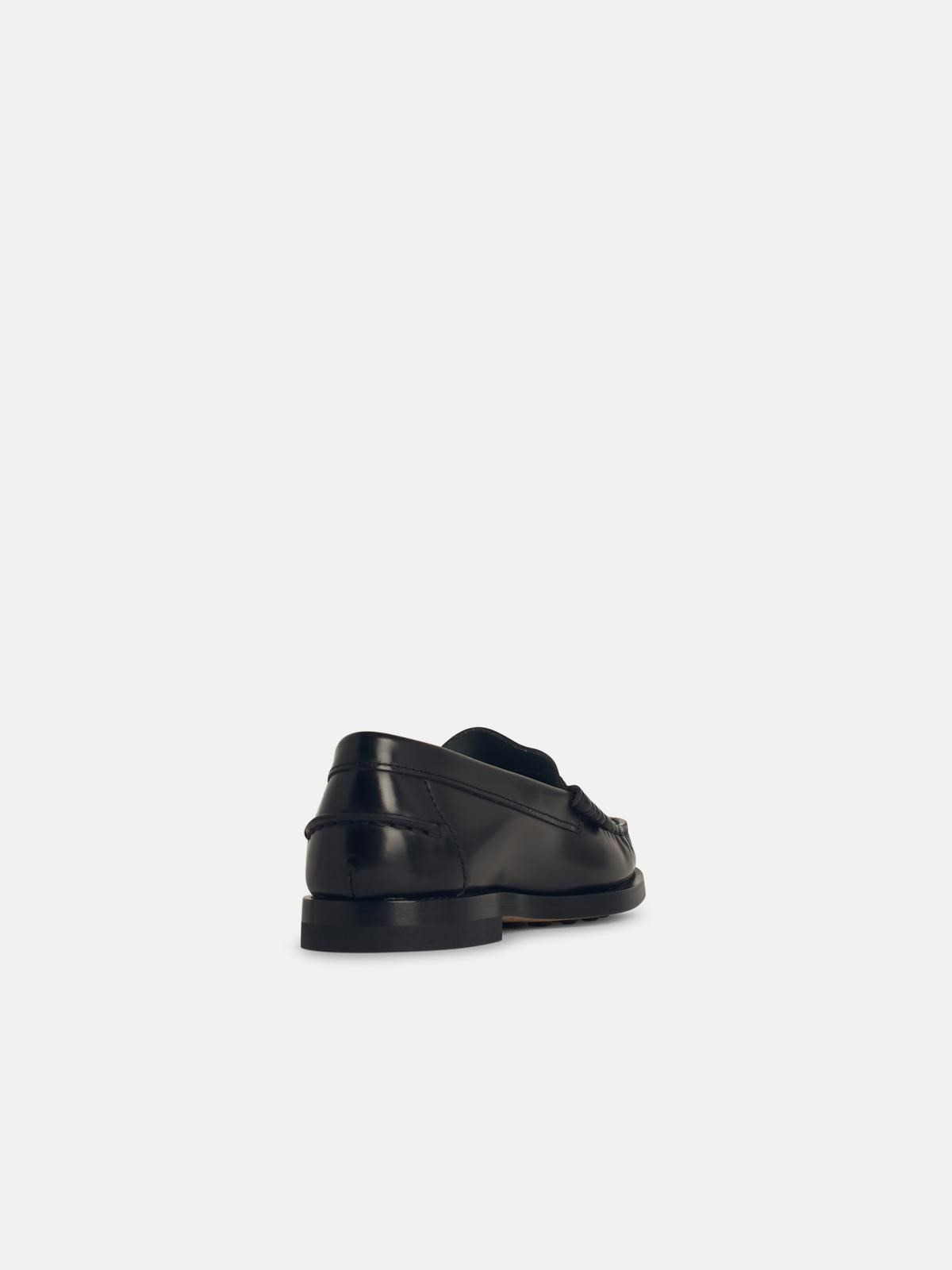 BLACK LEATHER LOAFERS - 3