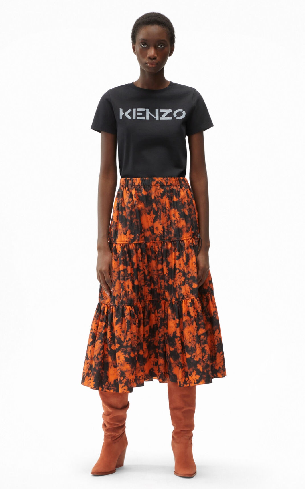 'Ghost Flower' midi skirt - 2