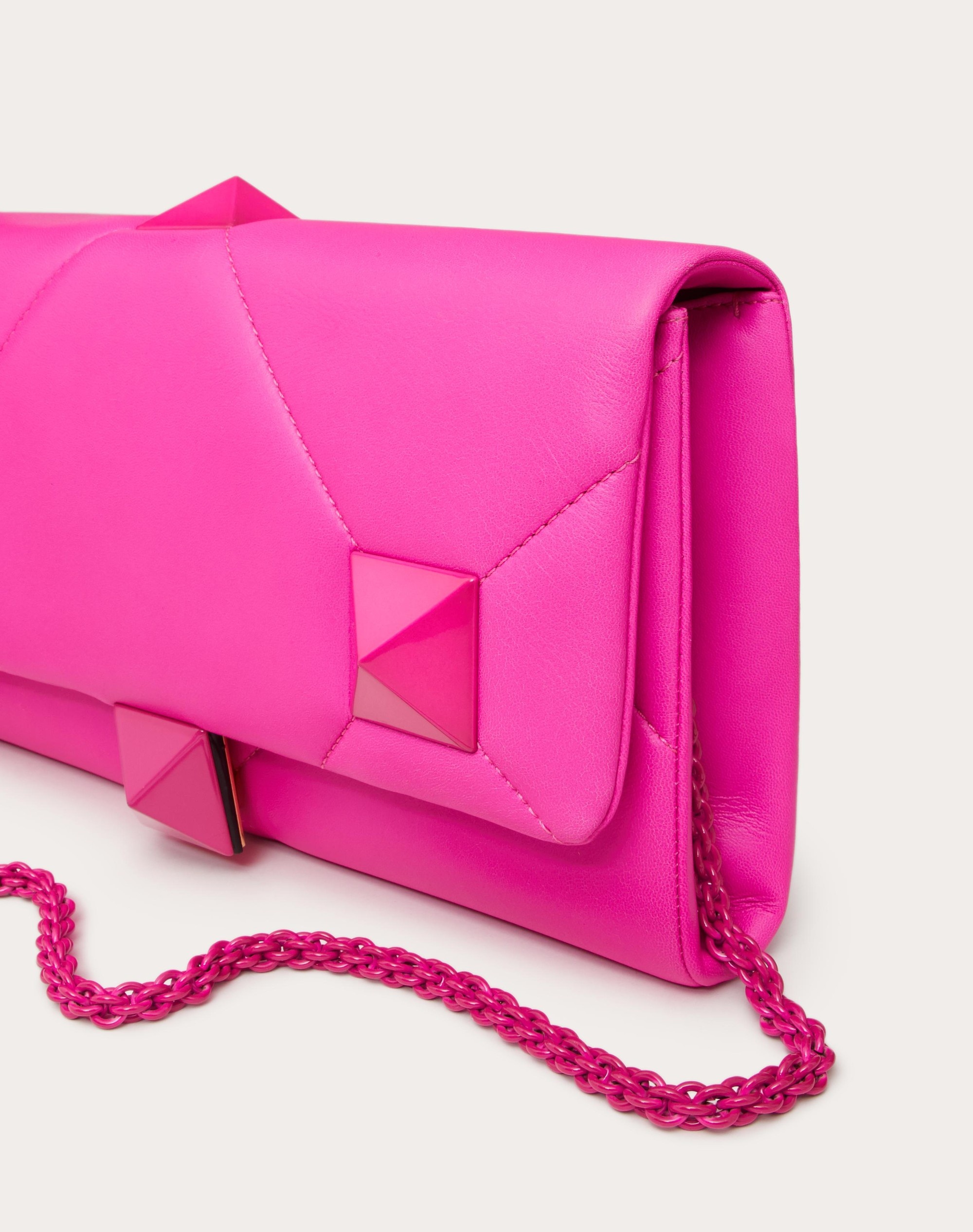 ROMAN STUD NAPPA LEATHER MAXI CLUTCH BAG - 5