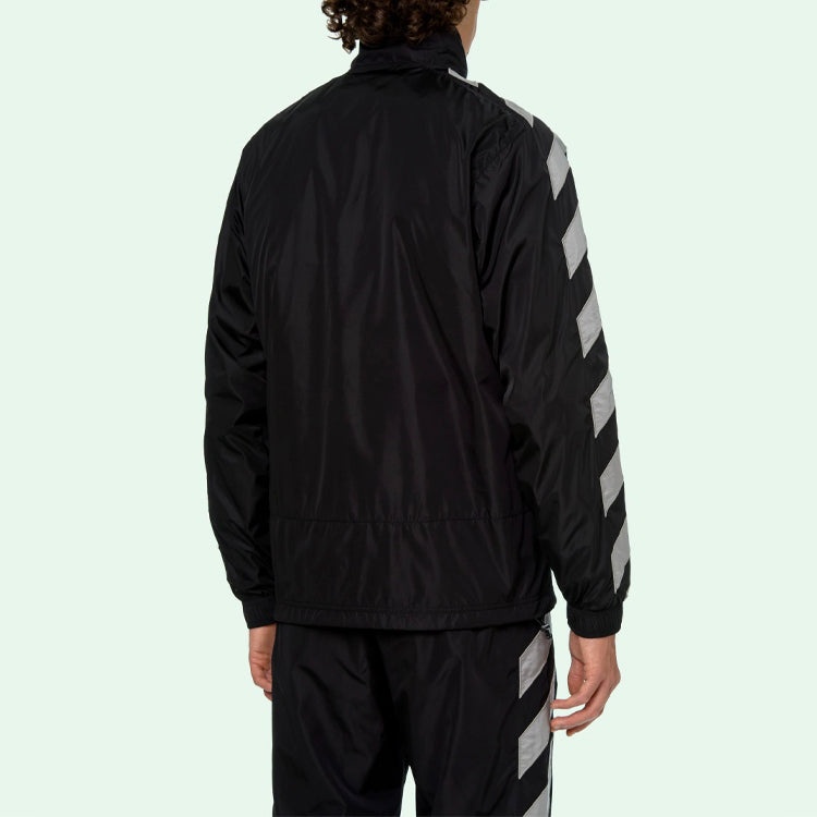 Off-White SS21 Side Sleeve Stripe Training Jacket Black OMBD022R21FAB0011006 - 8