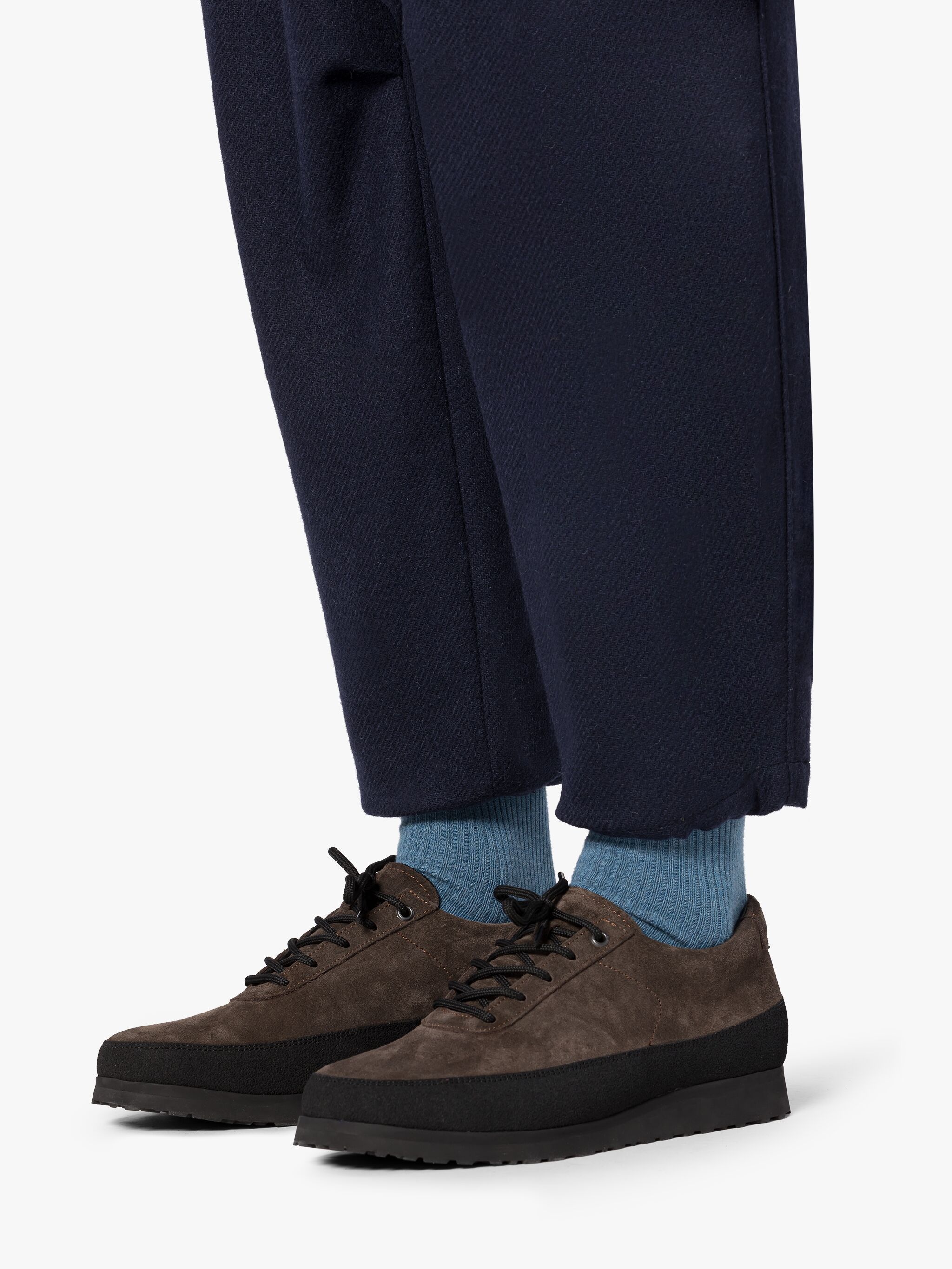 NAVY WOOL CARGO TROUSERS - 6