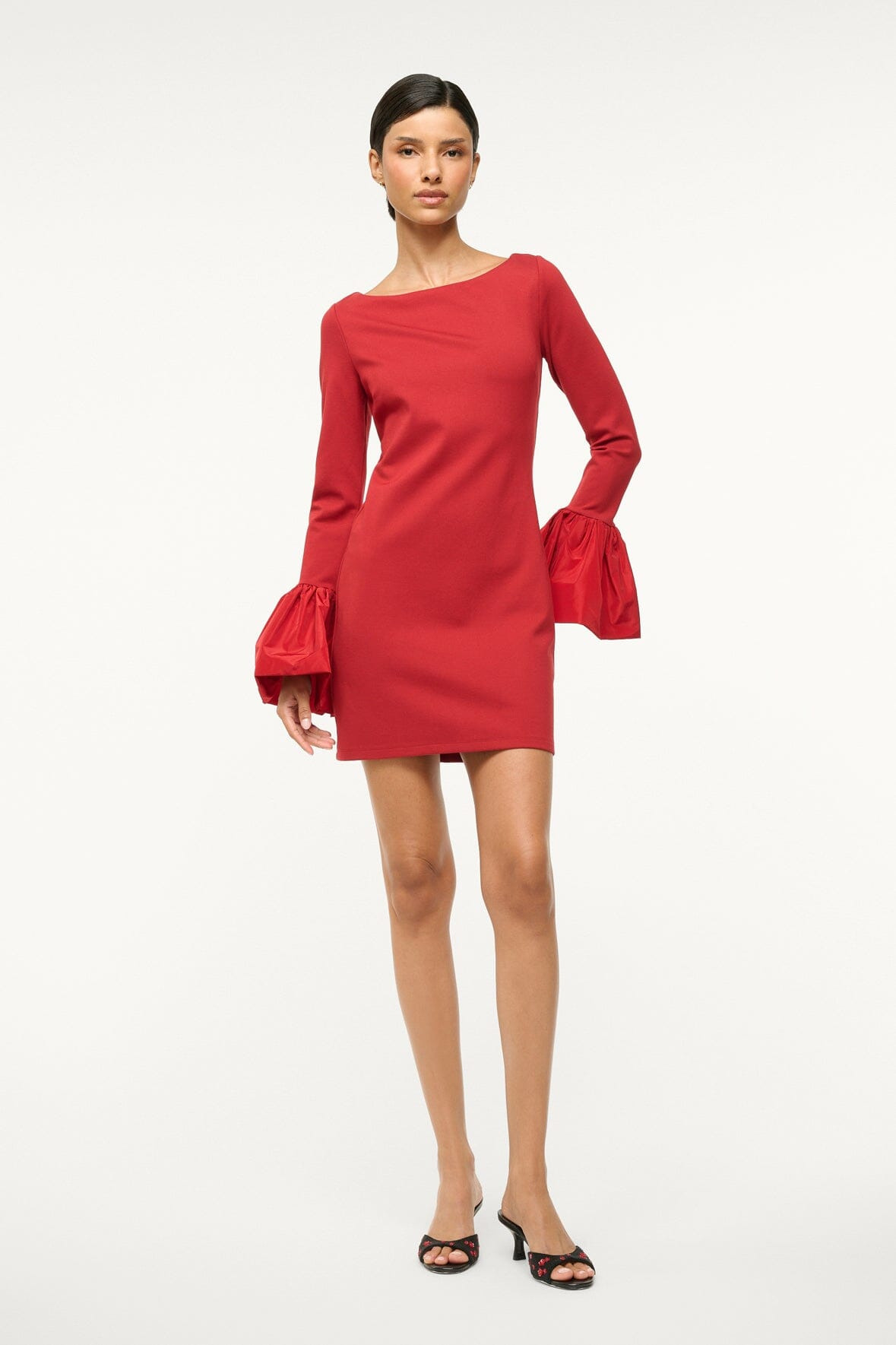 STAUD HAWTHORNE DRESS ROUGE - 2