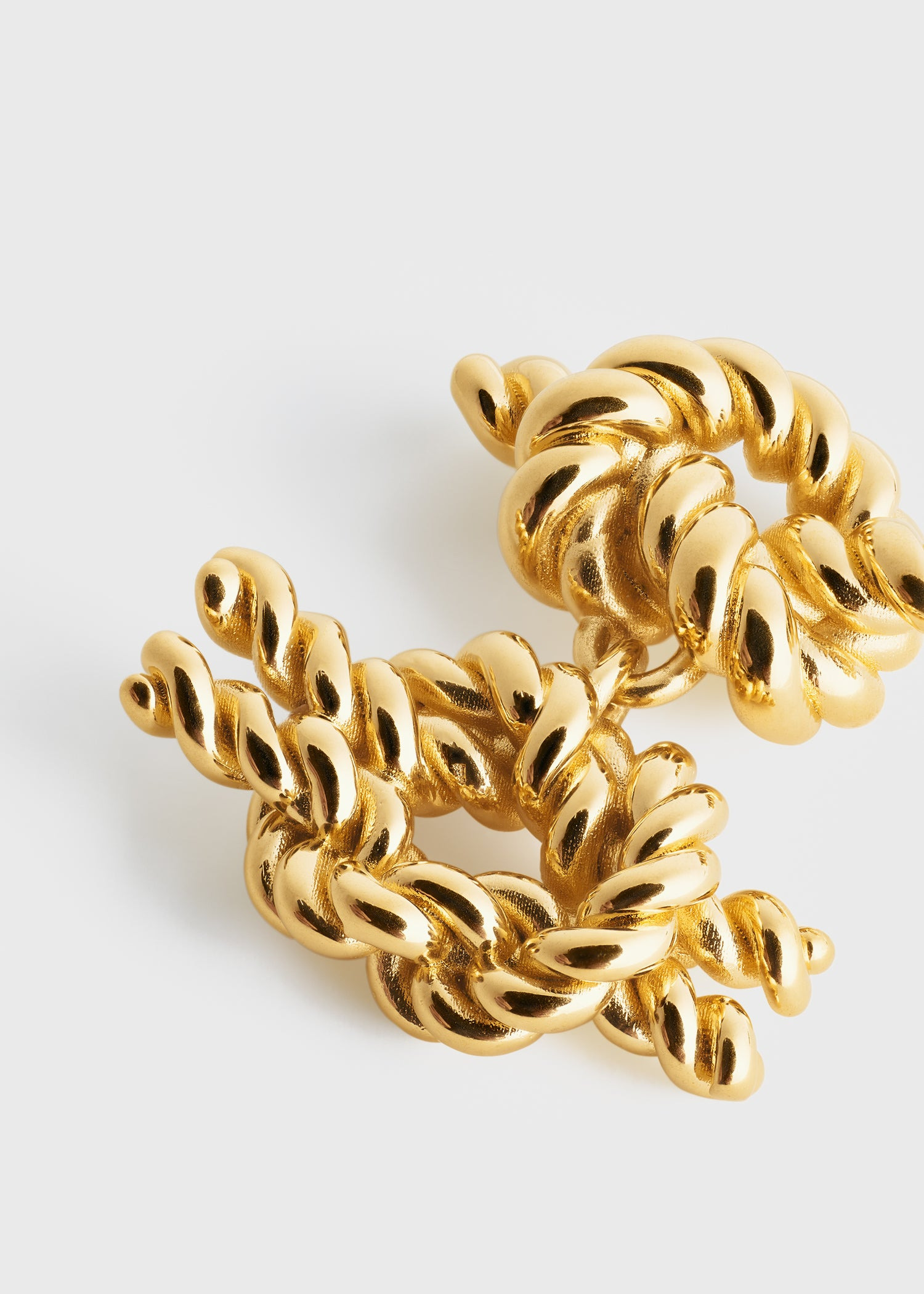 Rope knot earrings gold - 4
