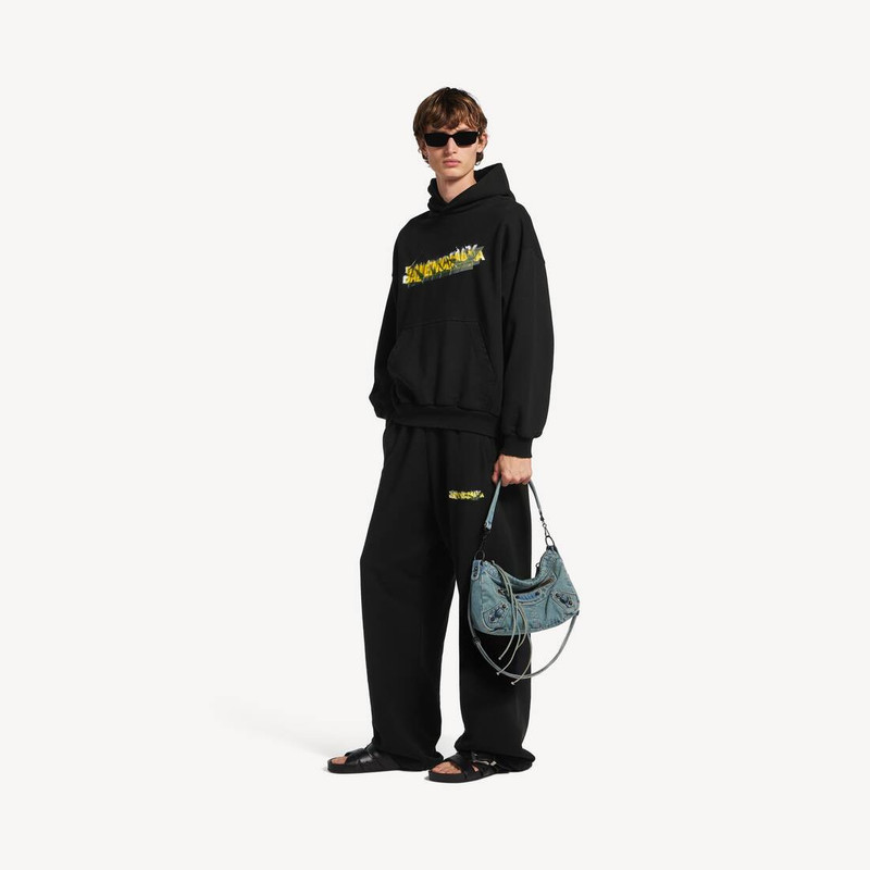 BALENCIAGA Men's Messy Spray Hoodie Medium Fit in Black outlook