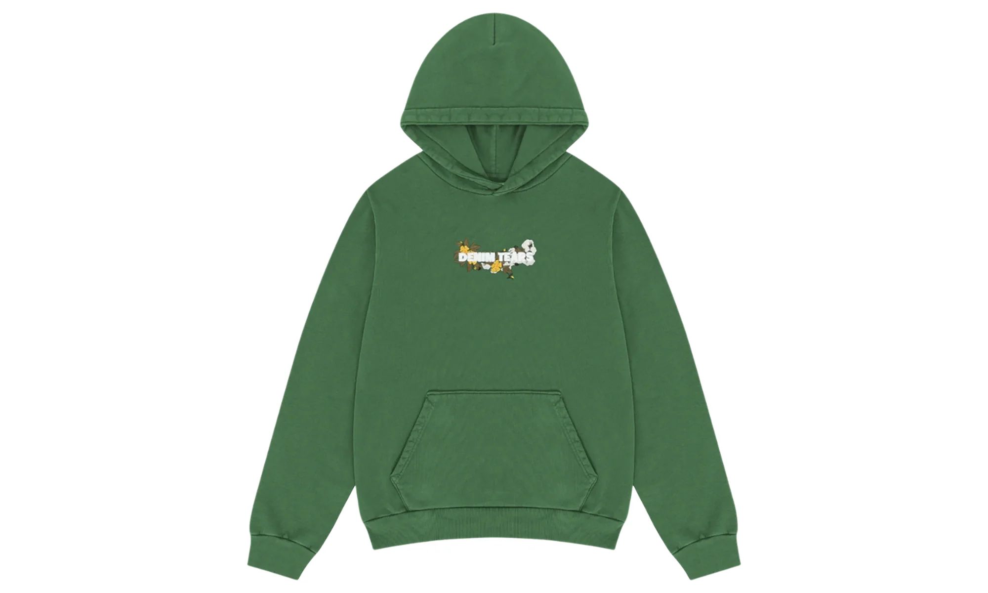 Cotton Floral Logo Hoodie "Green" DT220 - 1