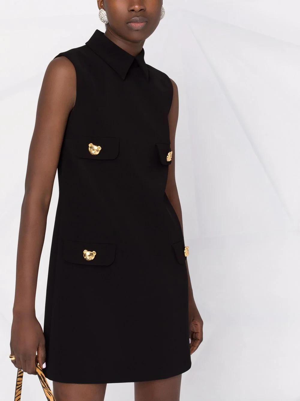 button-embellished sleeveless dress - 5