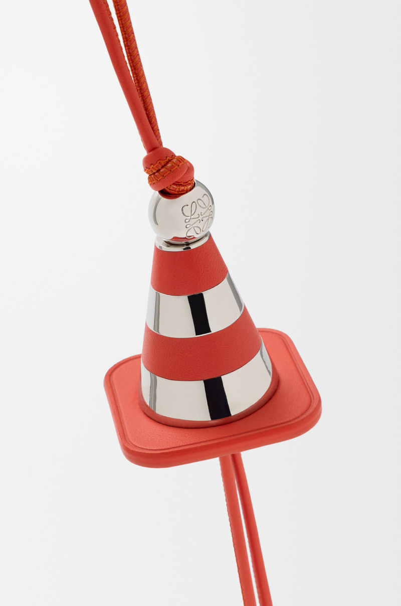 Loewe Work cone charm in brass and calfskin outlook