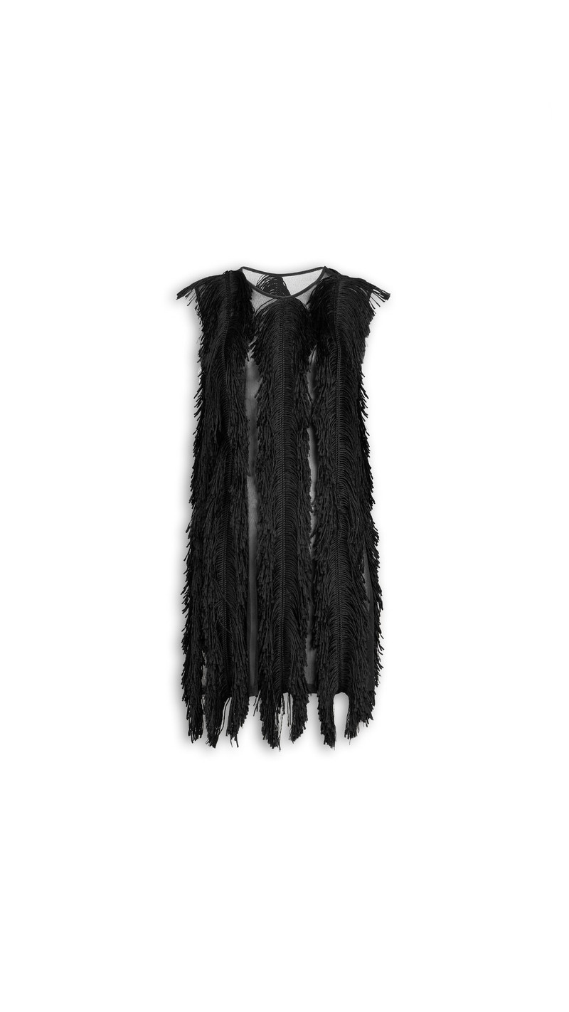 SILK KNIT FRINGED DRESS 1