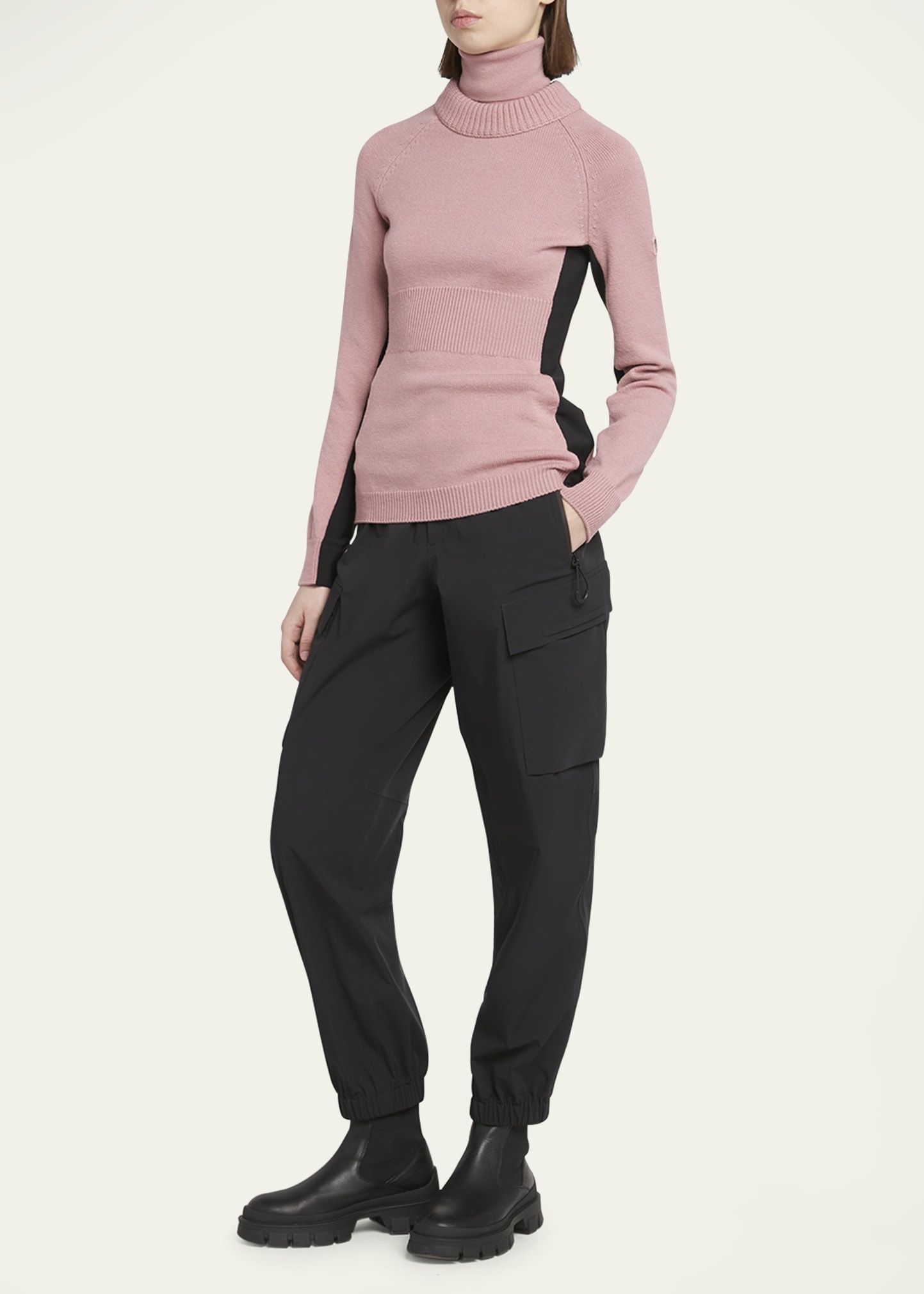 Wool and Fleece Turtleneck Sweater - 2