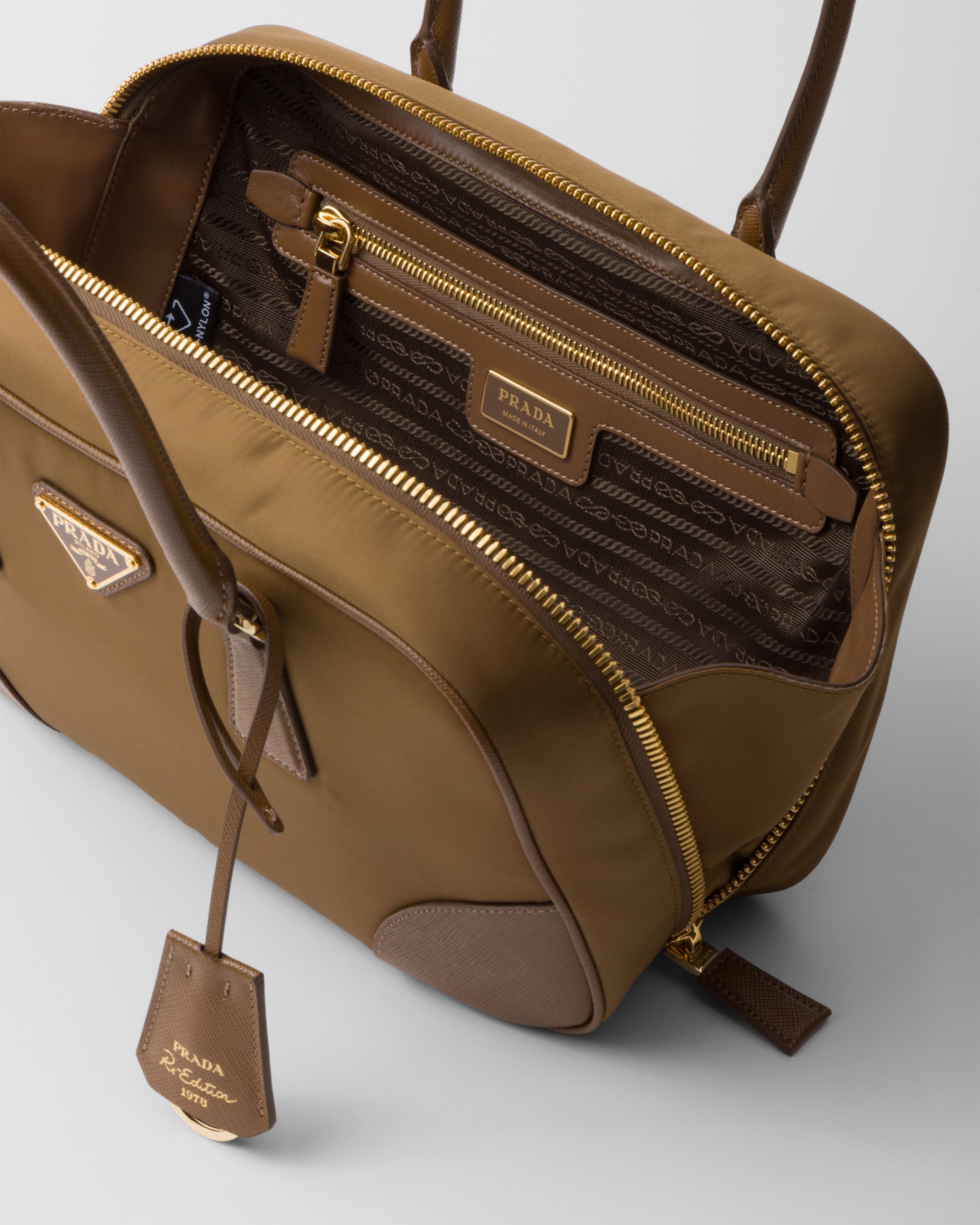 Prada Re-Edition 1978 medium Re-Nylon and Saffiano leather two-handle bag - 4