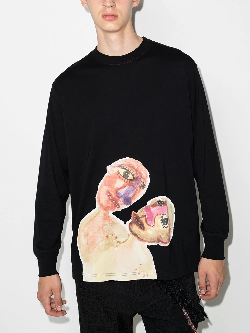 Twins print long-sleeve T-shirt - 2