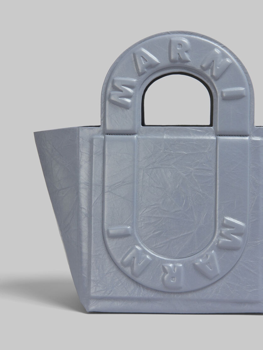 GREY LEATHER SWEEDY SMALL TOTE BAG - 5