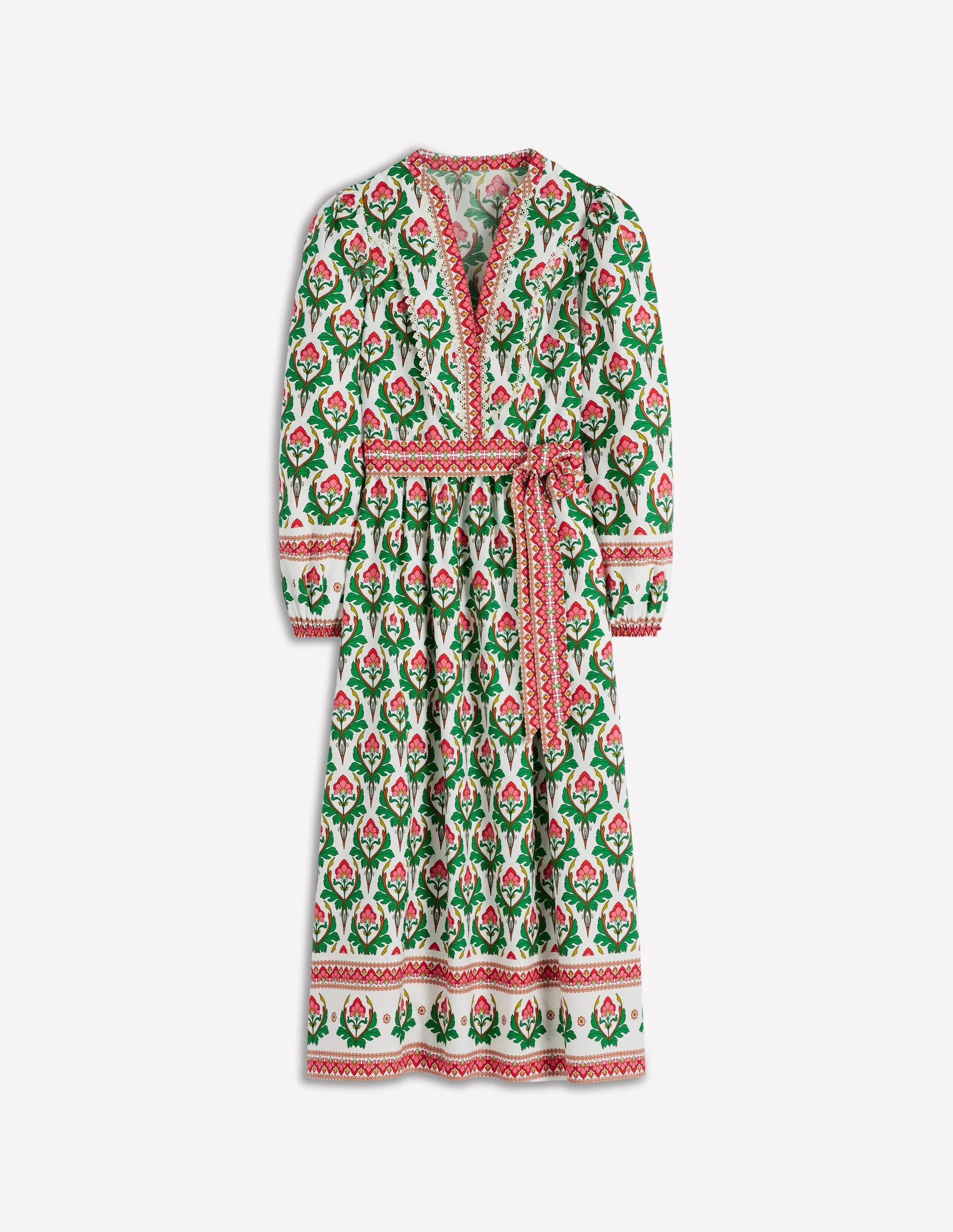 Cary Cotton Midi Dress-Multi, Ornamental Stamp - 1