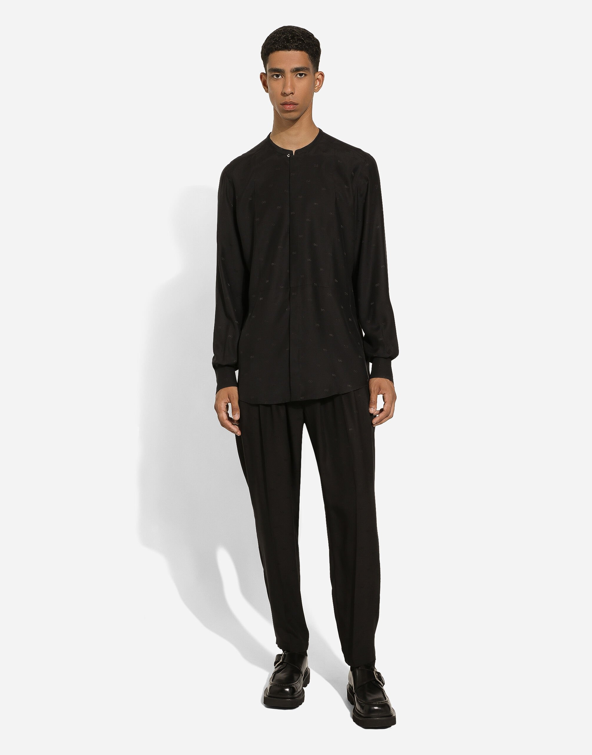 Silk Martini-fit shirt with plastron - 2