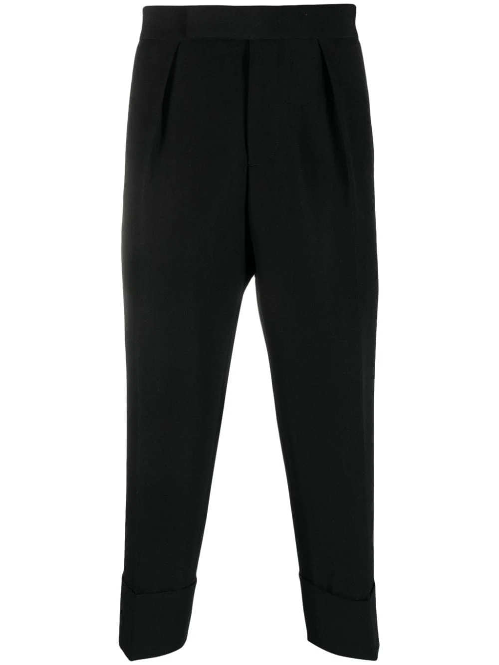 pleat-detail wool-cotton tailored trousers - 1
