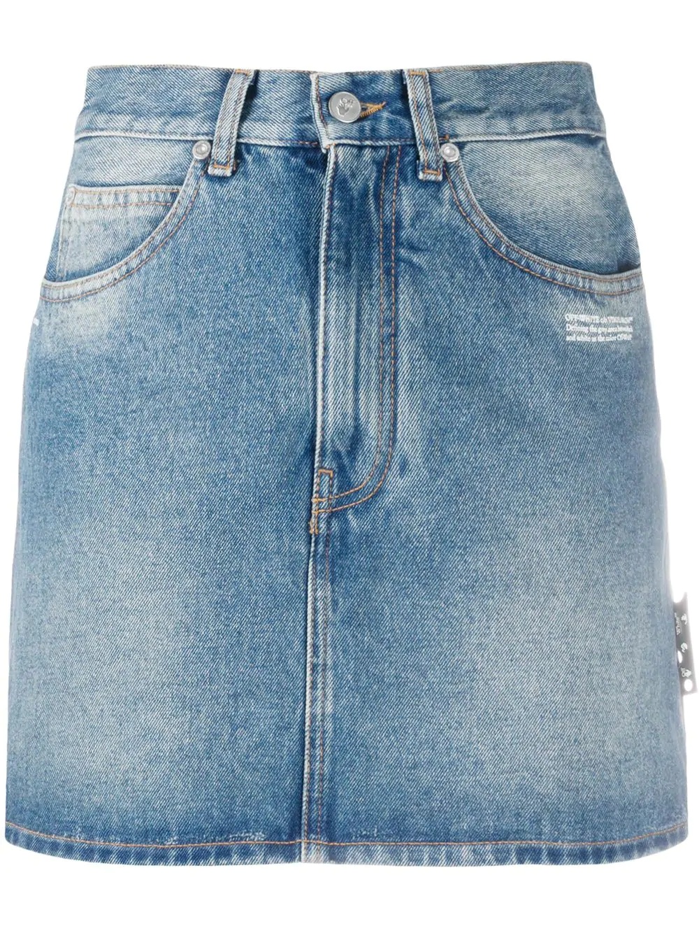 high waist denim skirt - 1