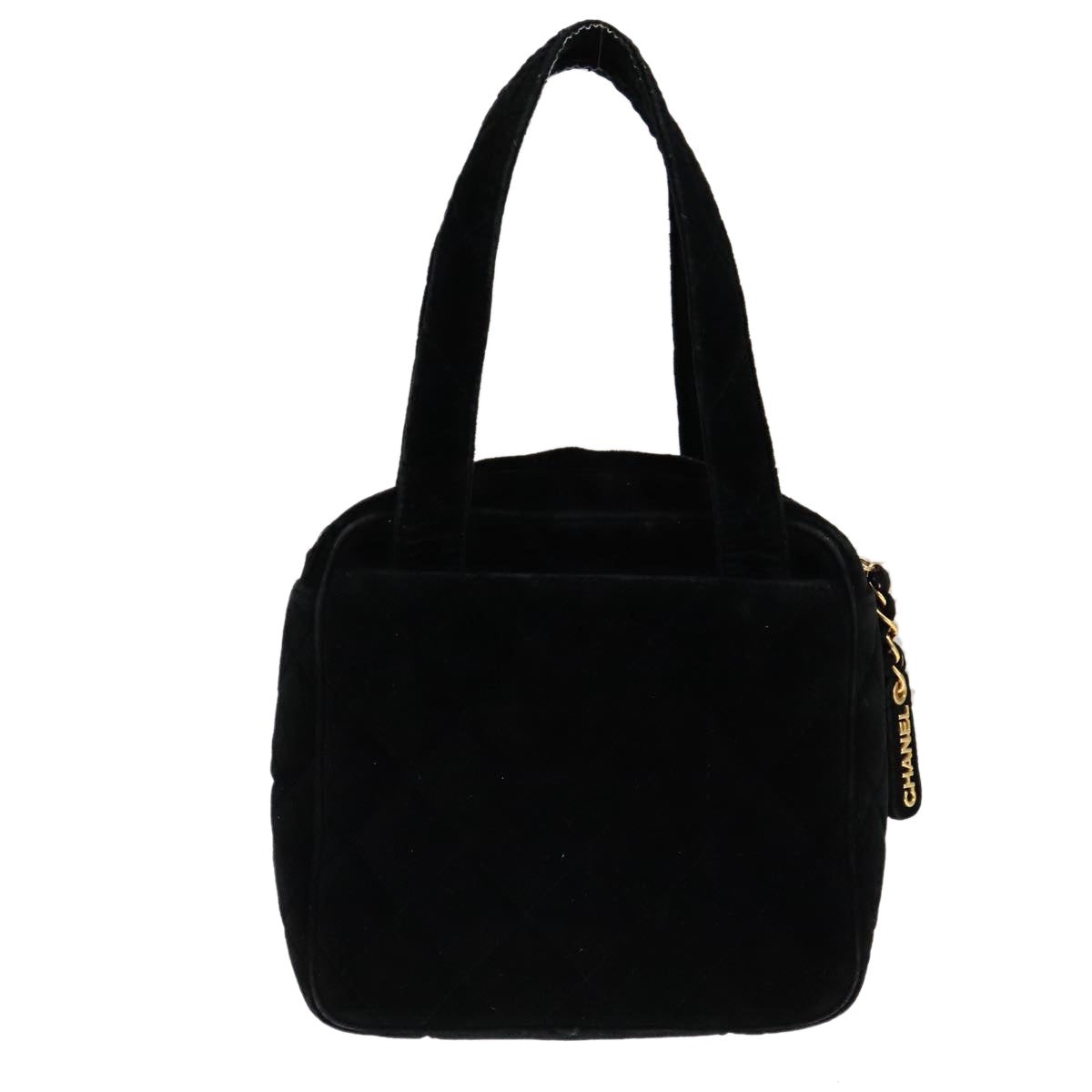 CHANEL Matelasse Hand Bag Suede Black CC - 3