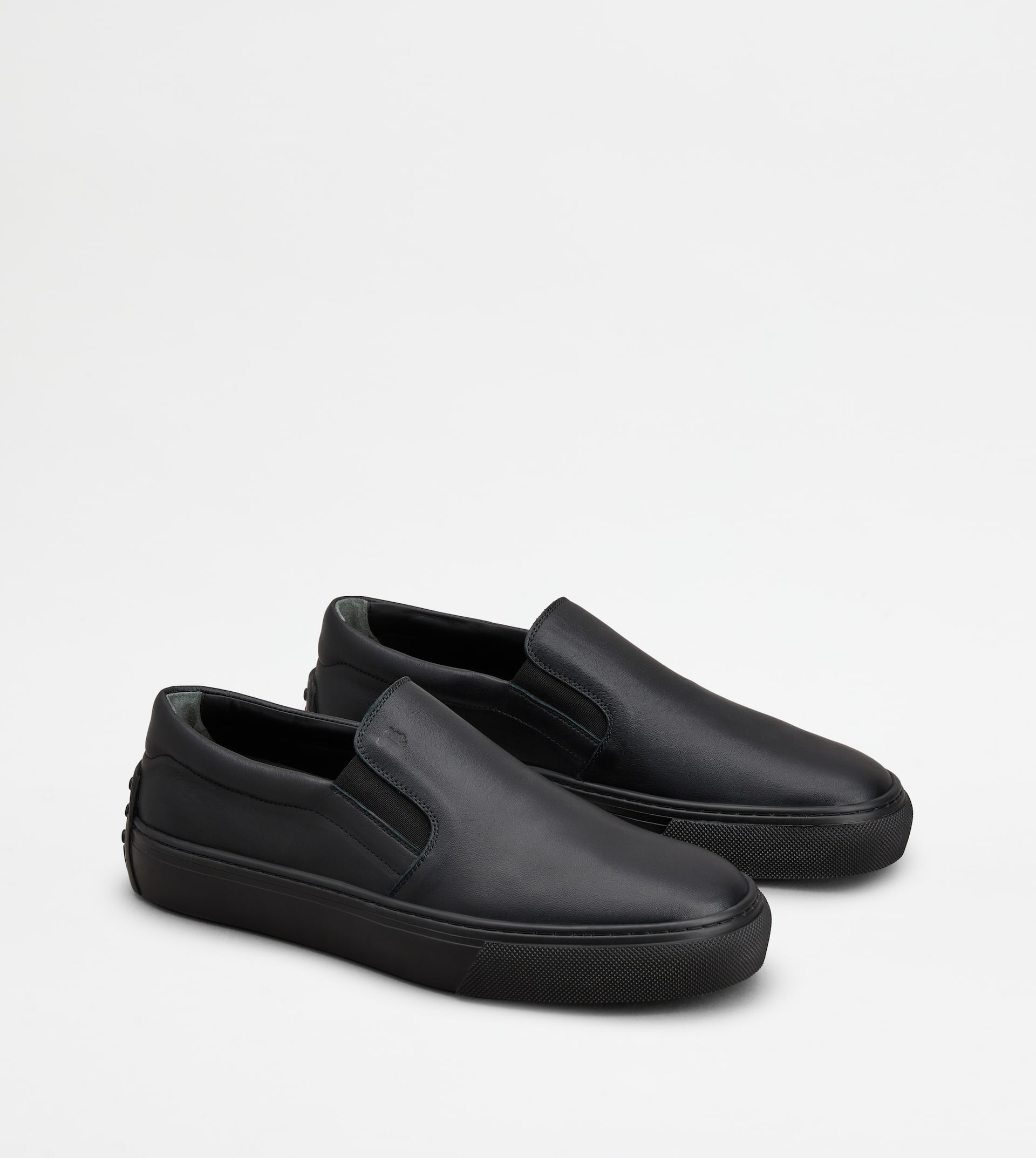 SLIP-ONS IN LEATHER - BLACK - 3