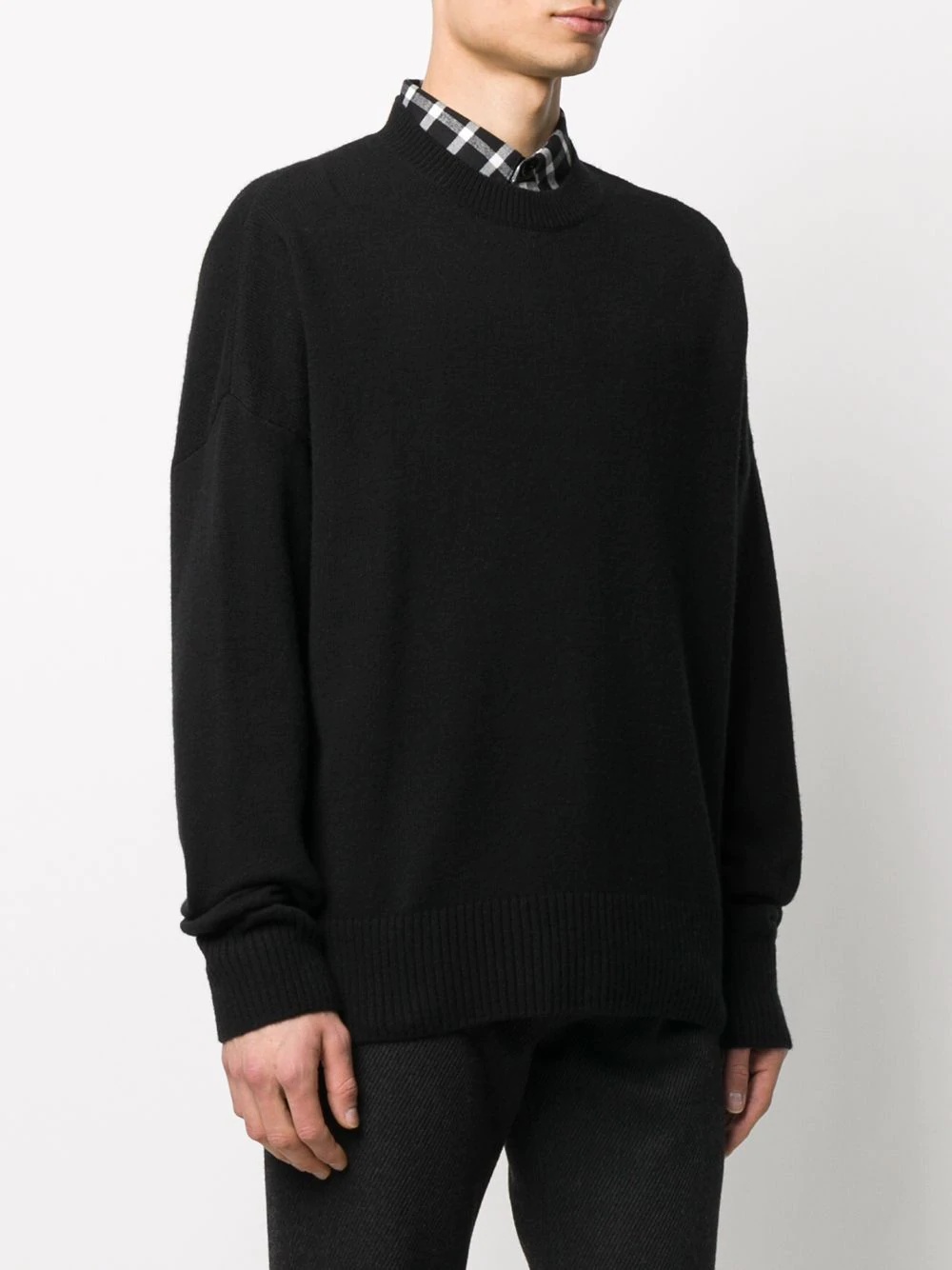 oversized ribbed crewneck jumper - 3