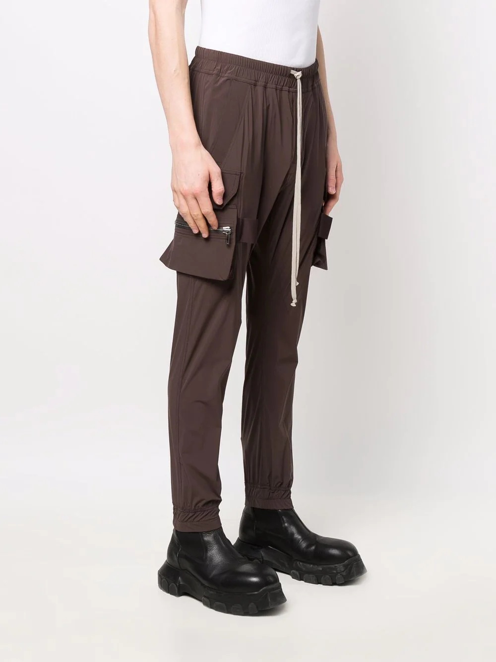 drawstring-waist multiple-pocket trousers - 3