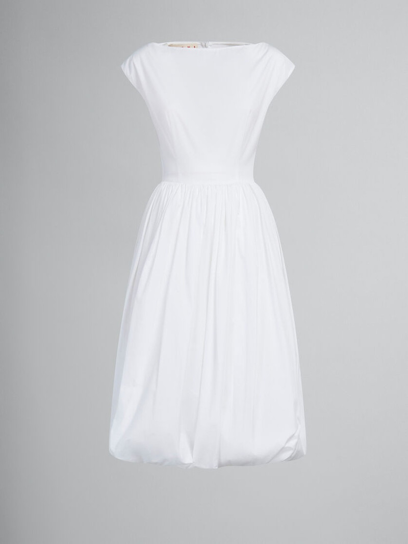 WHITE BIO POPLIN BALLOON DRESS 1