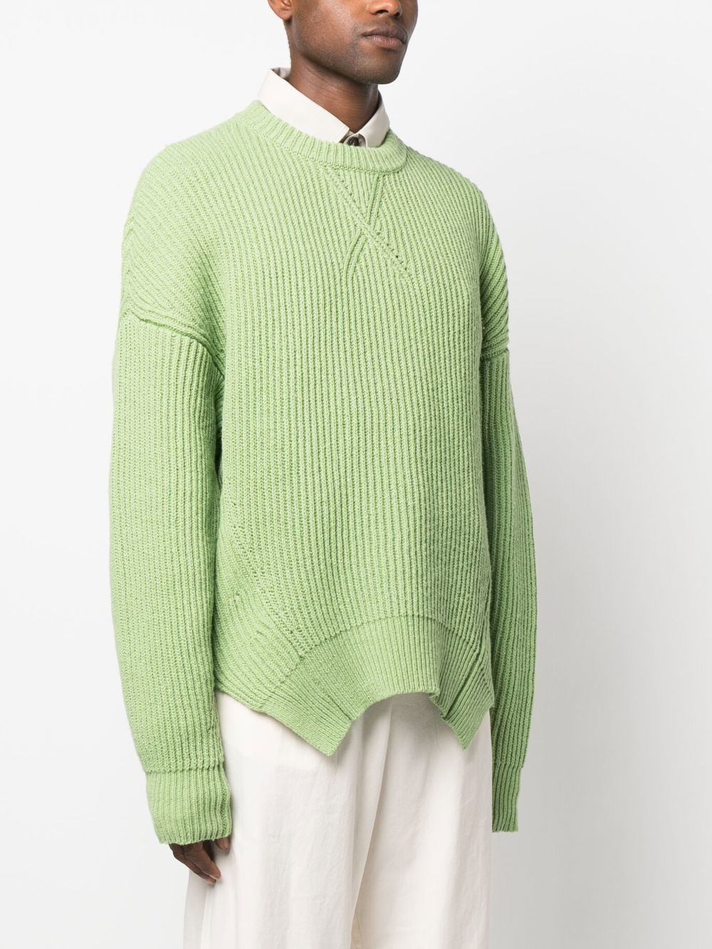 ribbed-knit wool-cotton sweater - 3